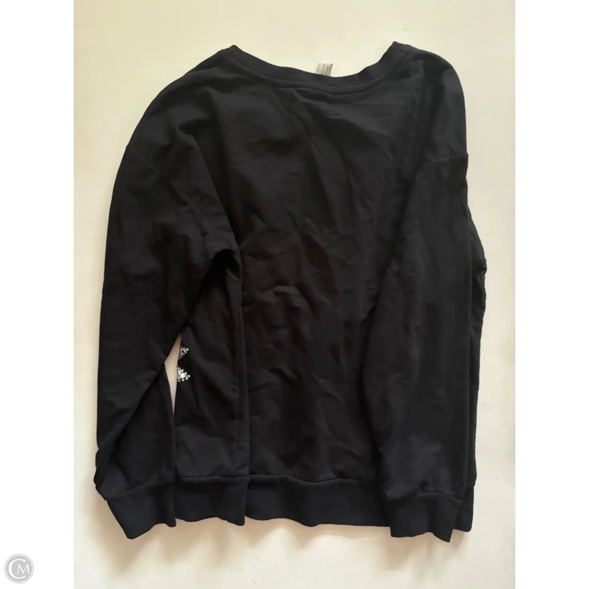 Sweatshirt Crewneck By Cato In Black, Size: M - Image 2