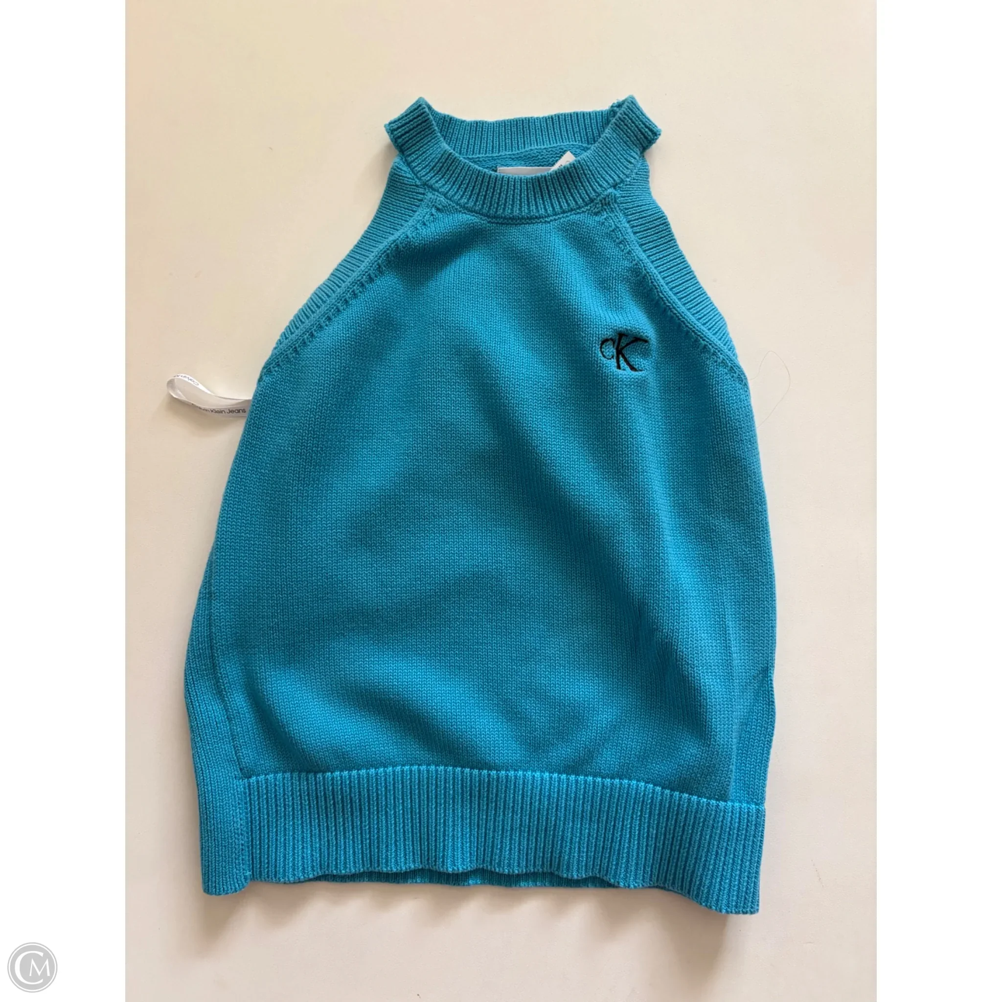 Sweater Short Sleeve By Calvin Klein In Blue, Size: M - Image 1