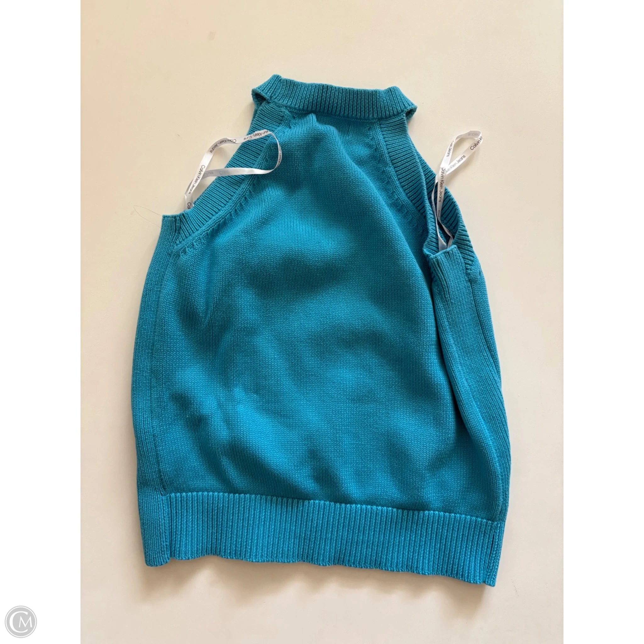 Sweater Short Sleeve By Calvin Klein In Blue, Size: M - Image 2