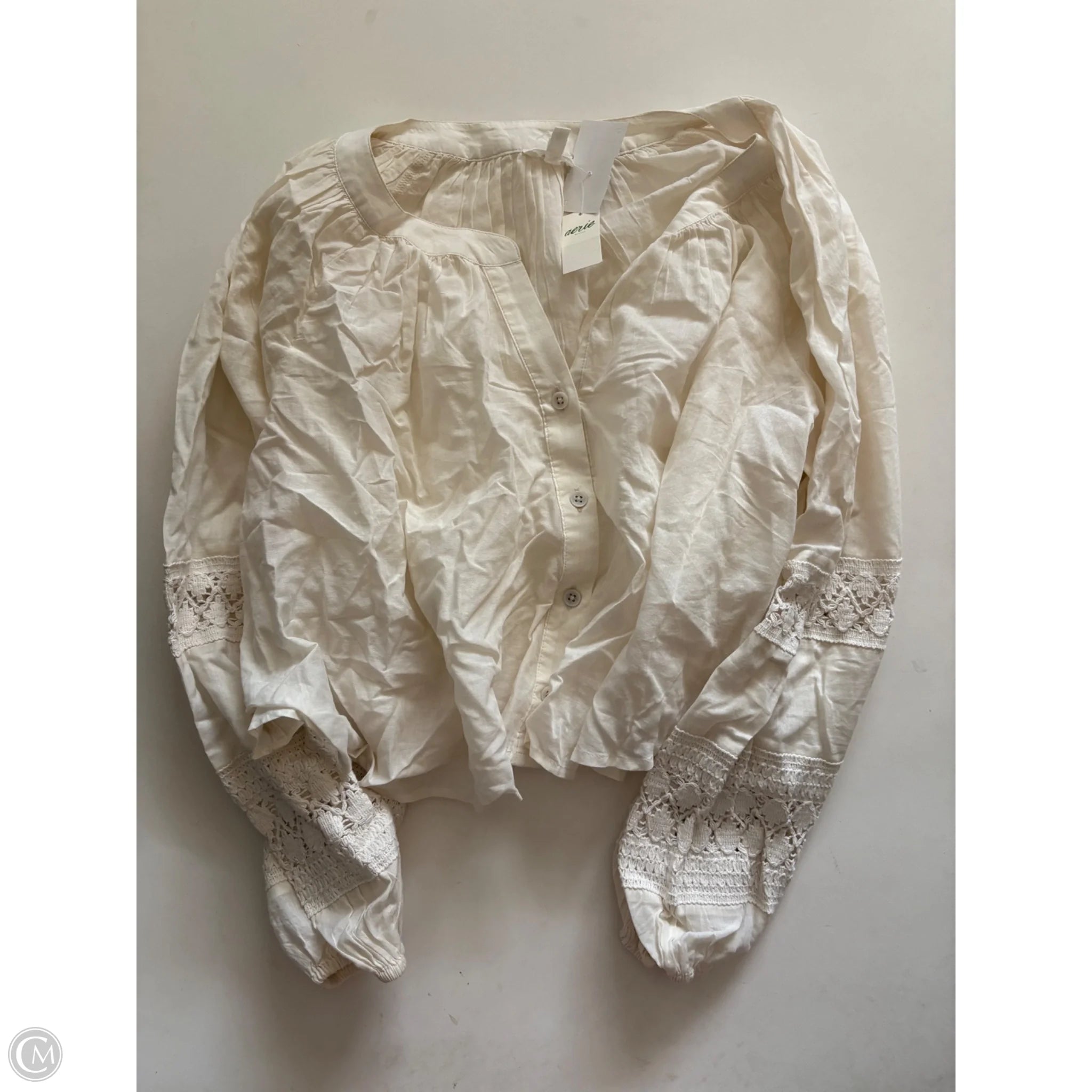 Top Long Sleeve By Aerie In Cream, Size: Xs - Image 1