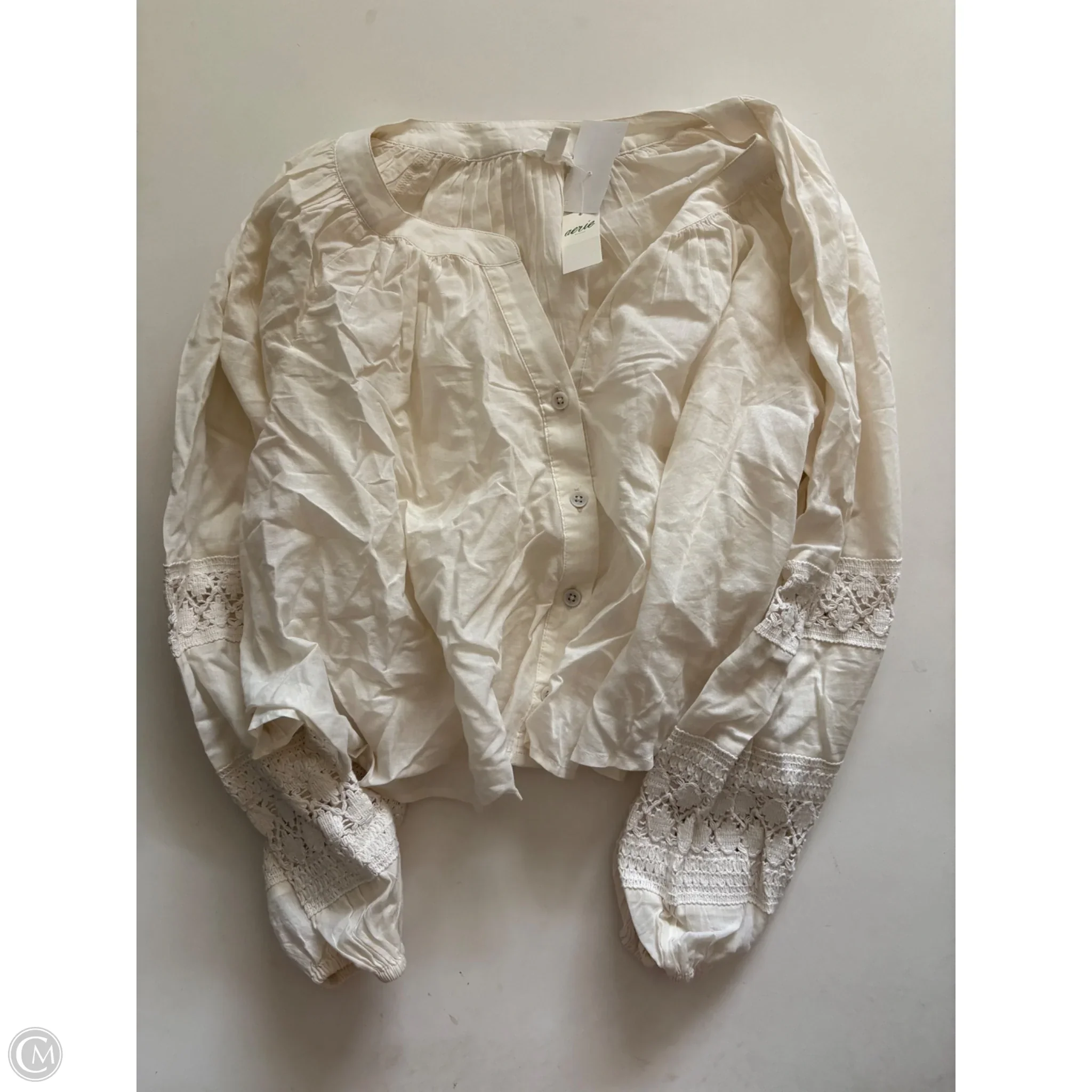 Top Long Sleeve By Aerie In Cream, Size: S - Image 1