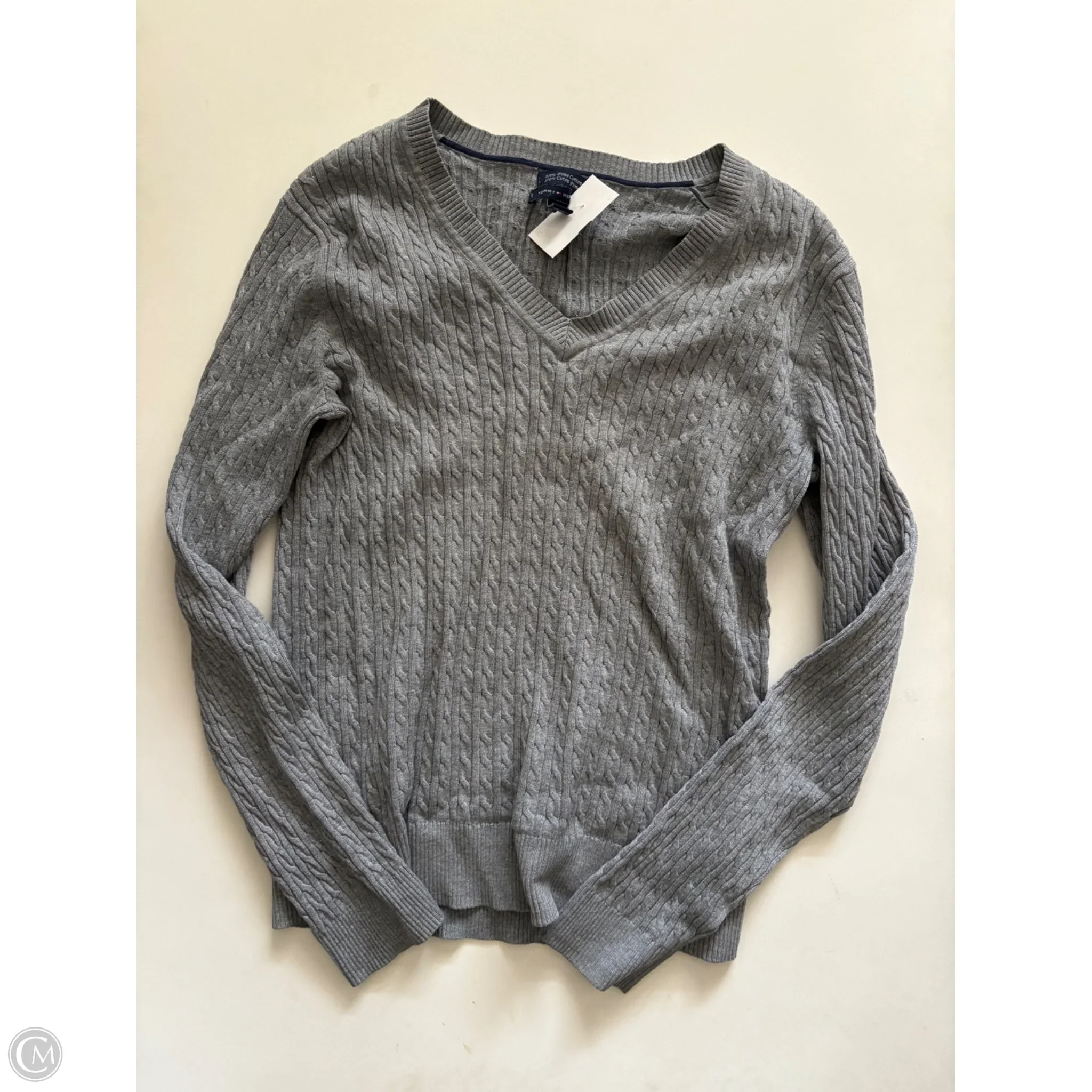 Sweater By Tommy Hilfiger In Grey, Size: L - Image 1