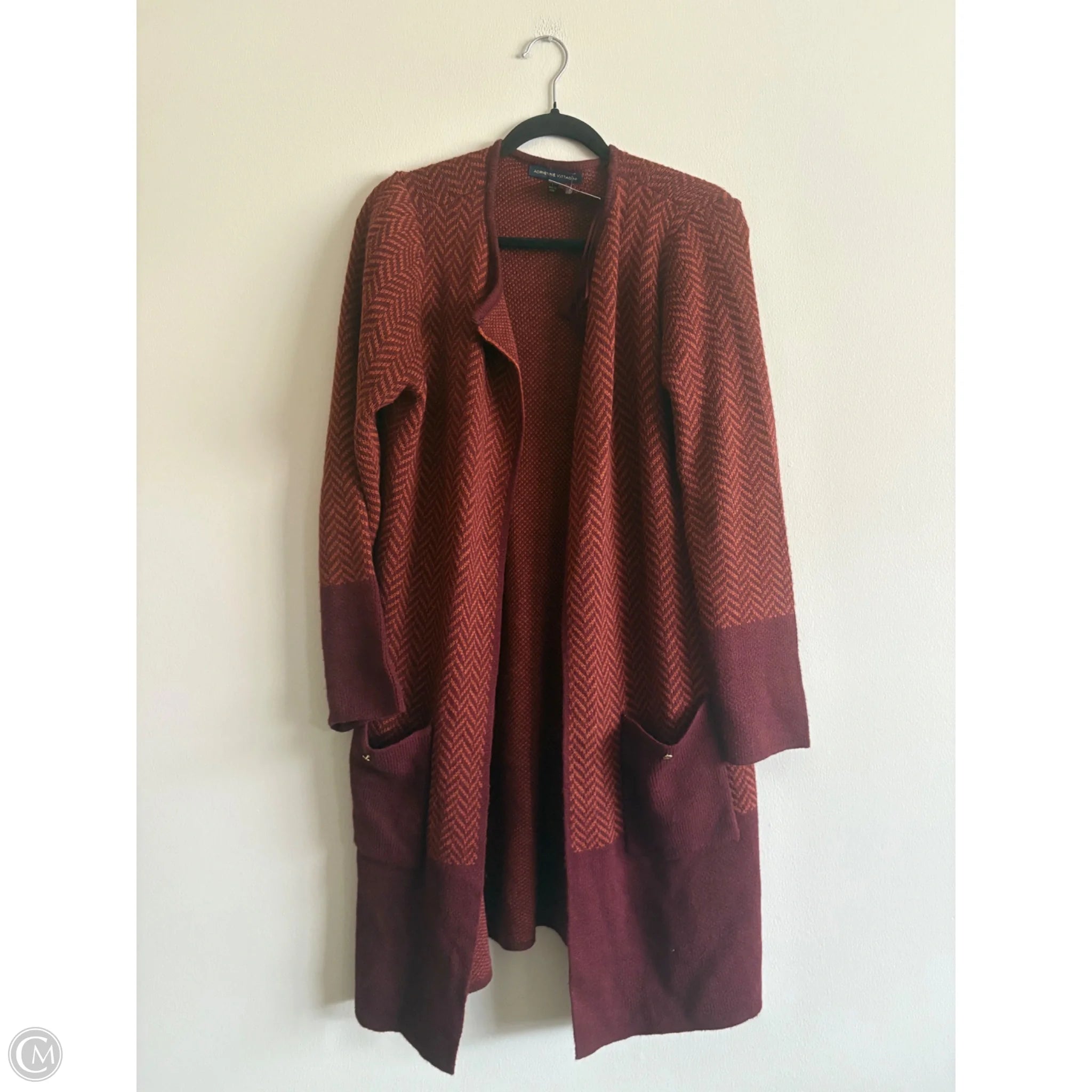 Sweater Cardigan By Adrianna Papell In Red, Size: L - Image 1