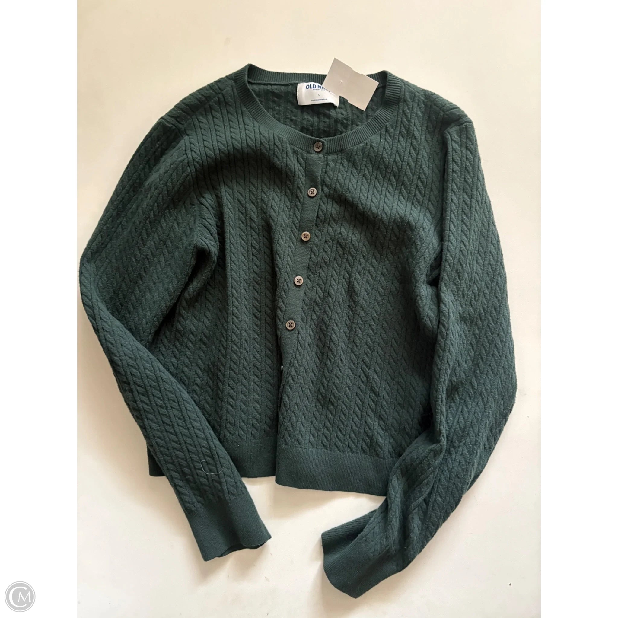 Sweater Cardigan By Old Navy In Green, Size: L - Image 1