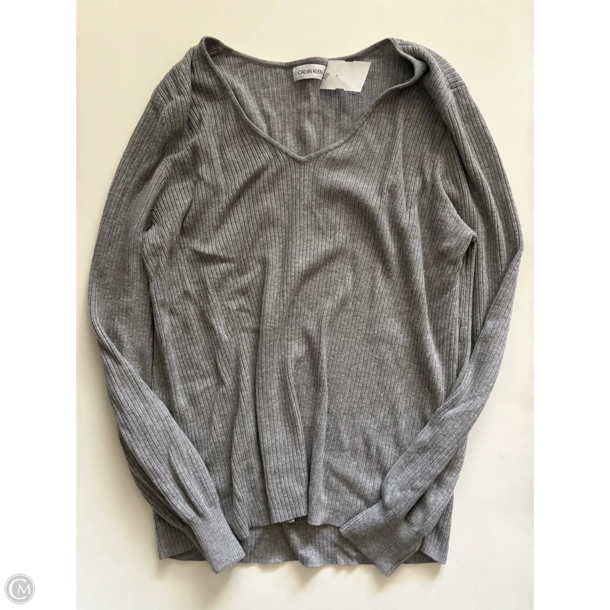 Sweater By Calvin Klein In Grey, Size: L - Image 1