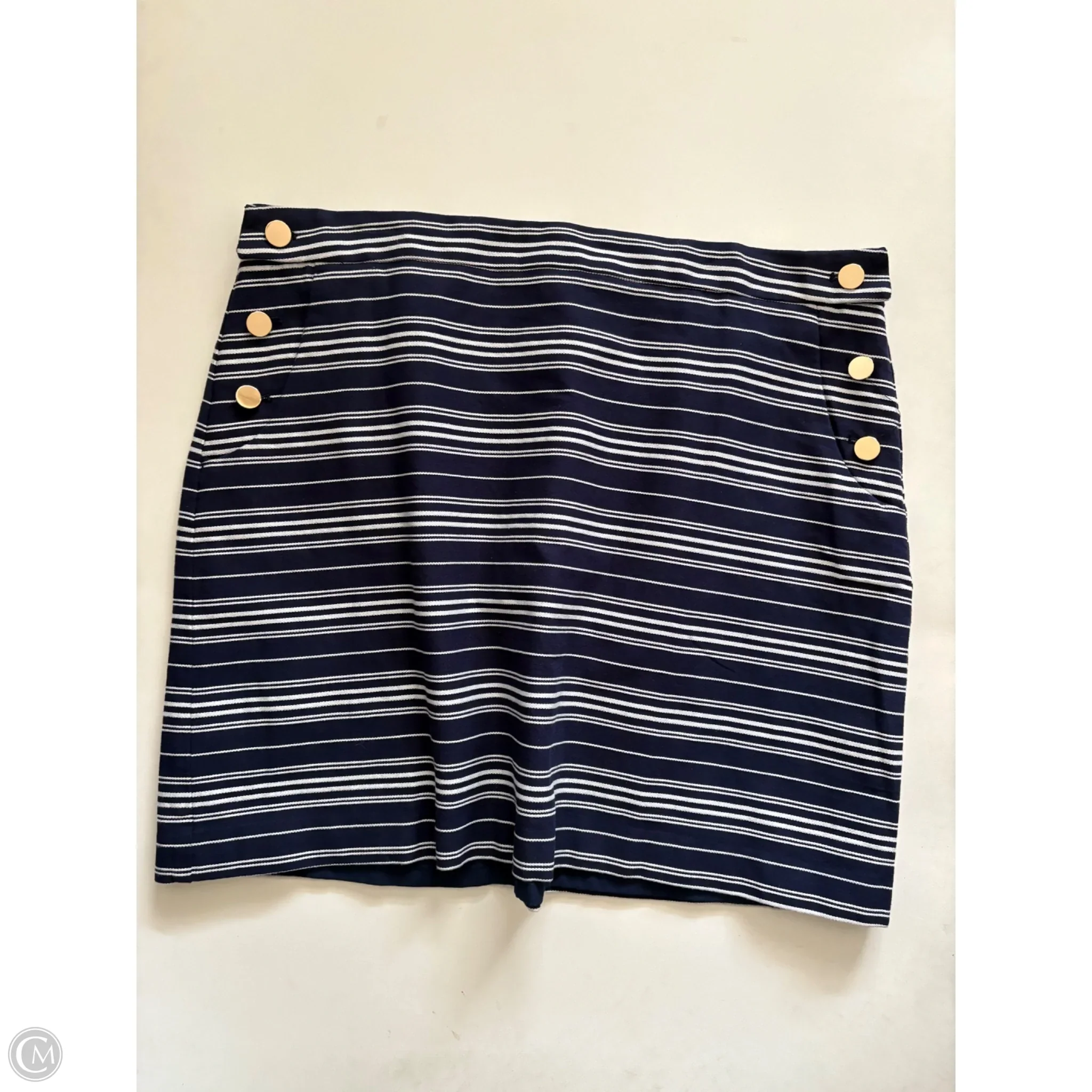 Skirt Midi By Loft In Striped Pattern, Size: 14 - Image 1
