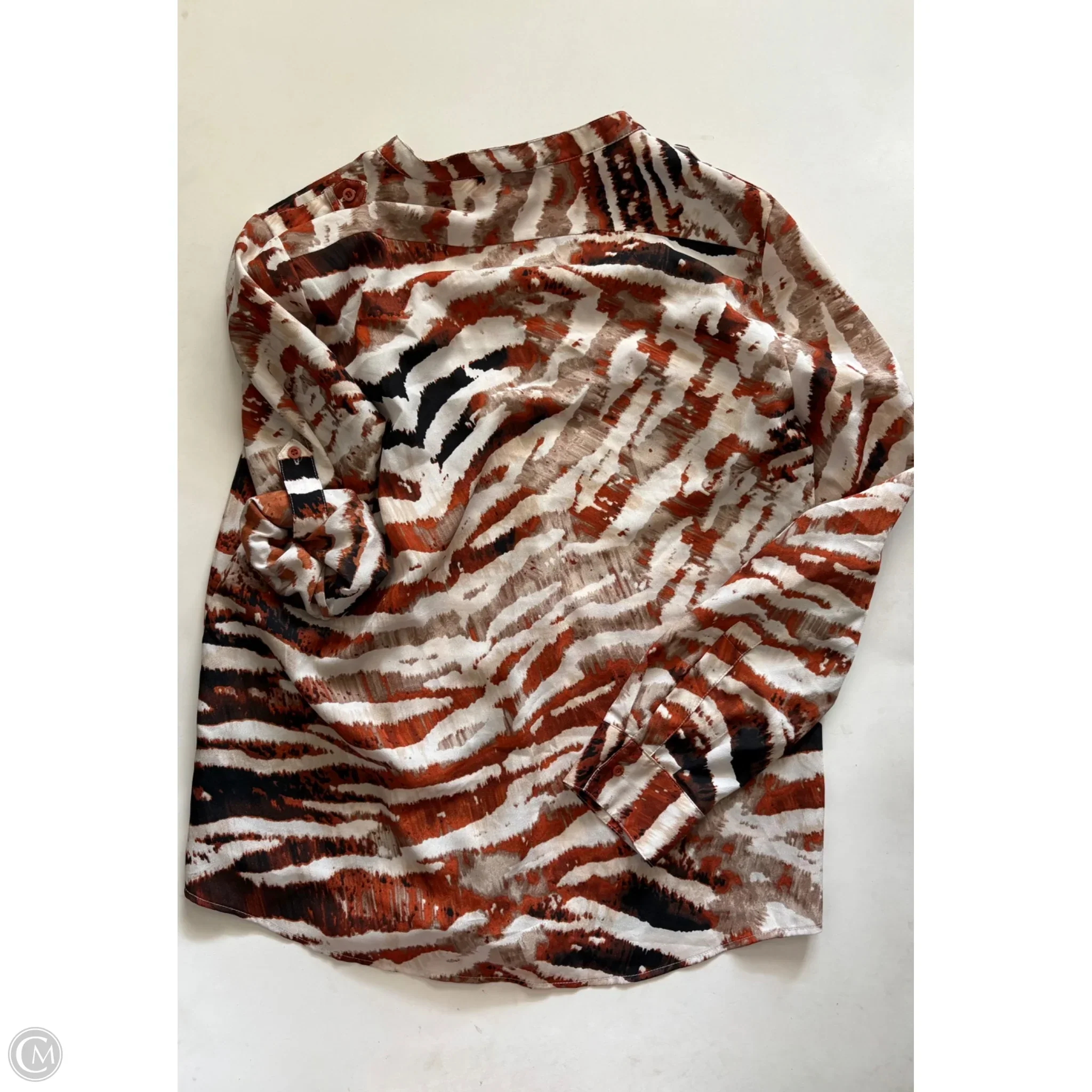Blouse Long Sleeve By Calvin Klein In Animal Print, Size: L - Image 2