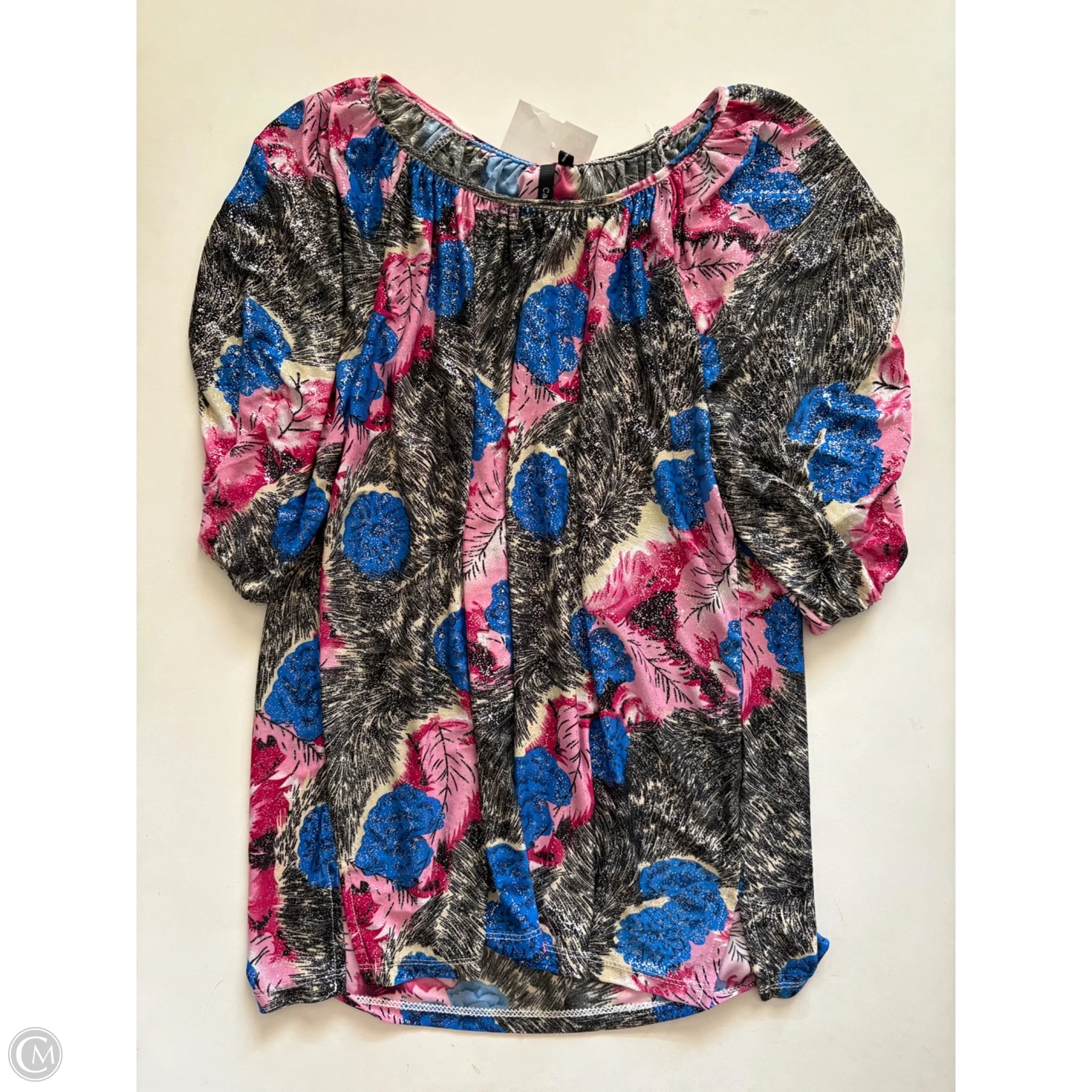 Blouse Long Sleeve By Cathy In Floral Print, Size: L - Image 1