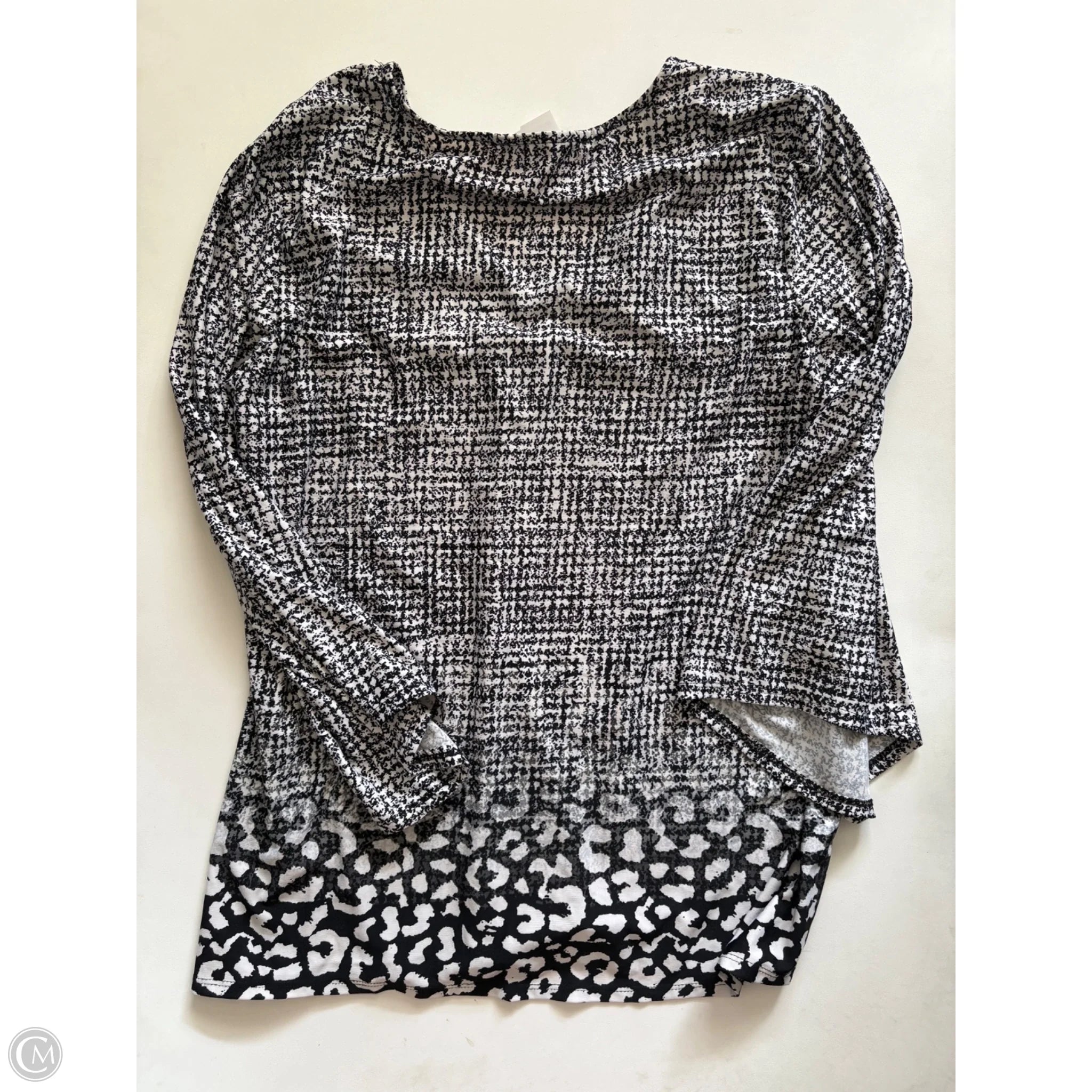 Top Long Sleeve By Zac And Rachel In Black & White, Size: L - Image 2