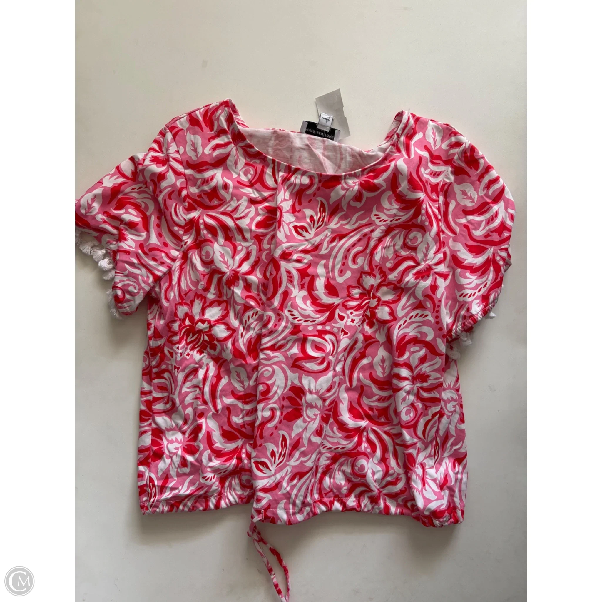 Top Short Sleeve By Marc New York In Pink & Red, Size: L - Image 1
