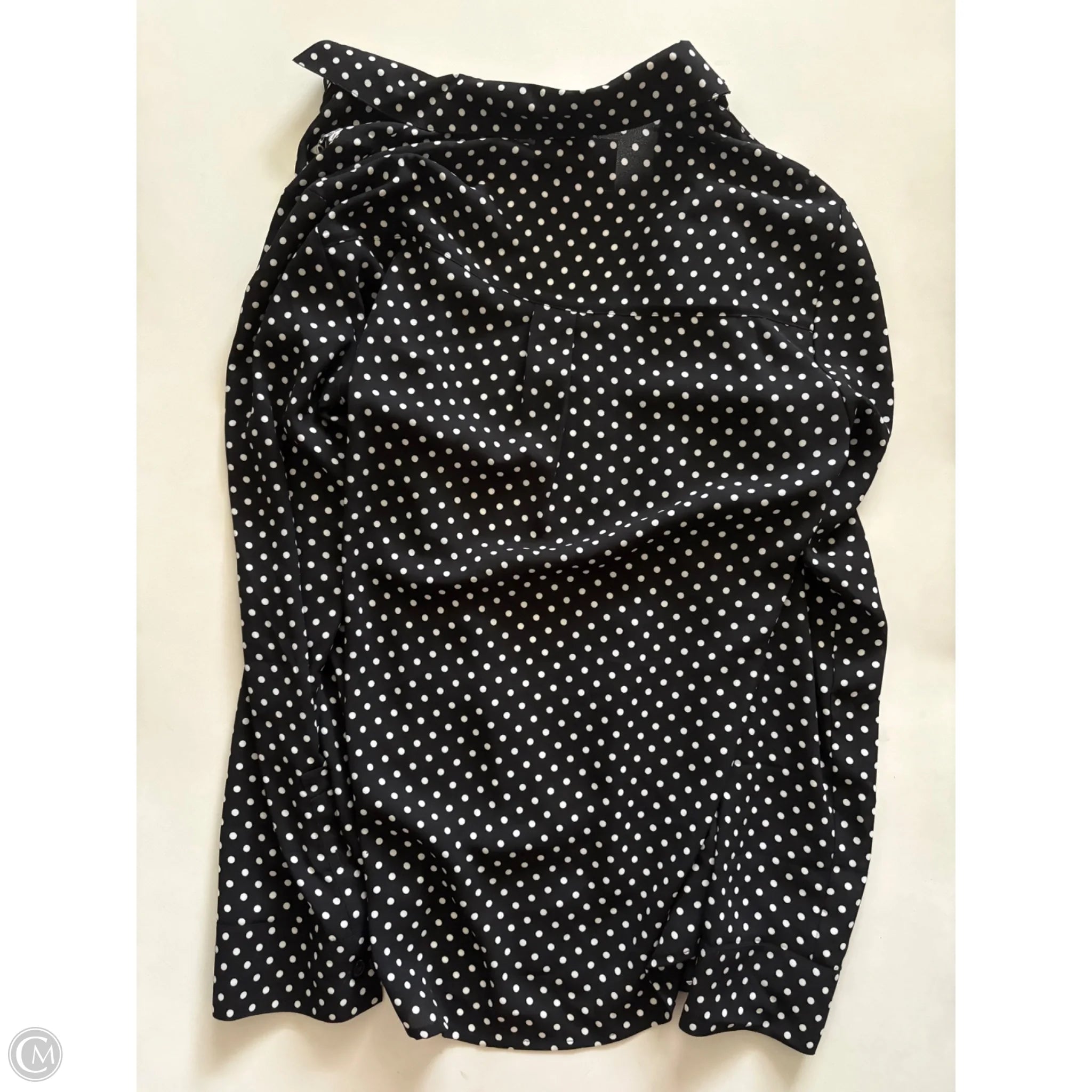 Blouse Long Sleeve By Express In Polkadot Pattern, Size: M - Image 2