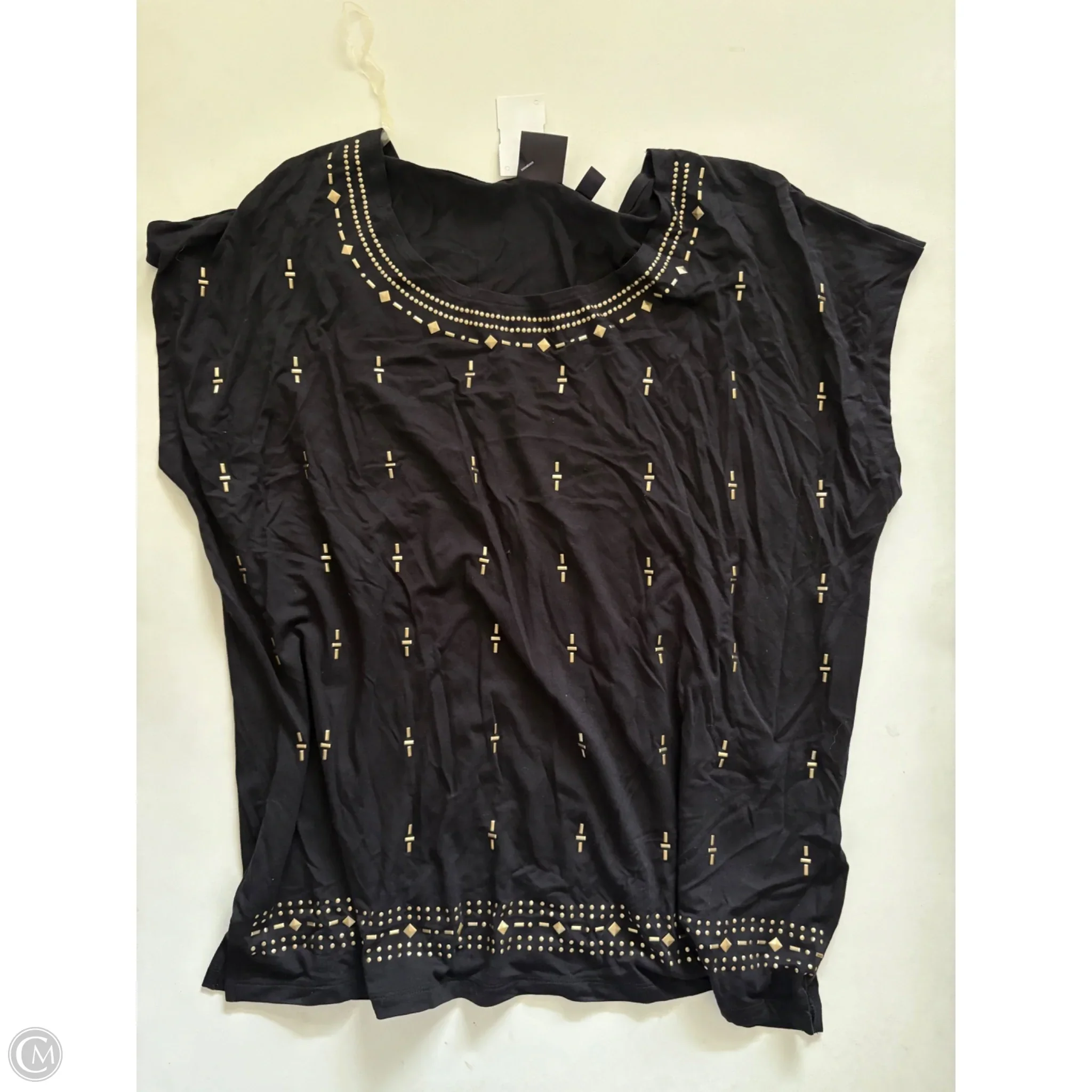 Top Short Sleeve By Rafaella In Black, Size: L - Image 1