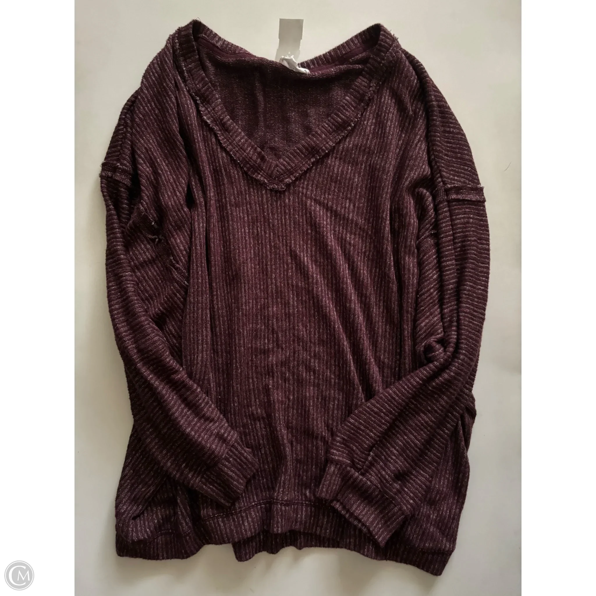 Sweatshirt Crewneck By Perch In Maroon, Size: 3x - Image 1