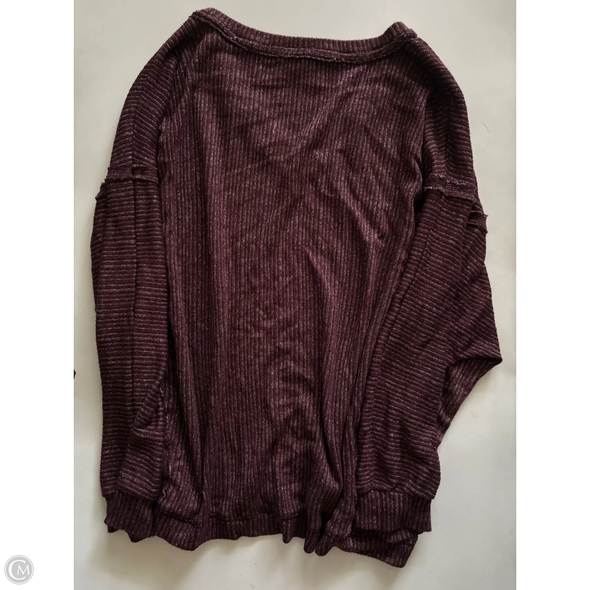 Sweatshirt Crewneck By Perch In Maroon, Size: 3x - Image 2