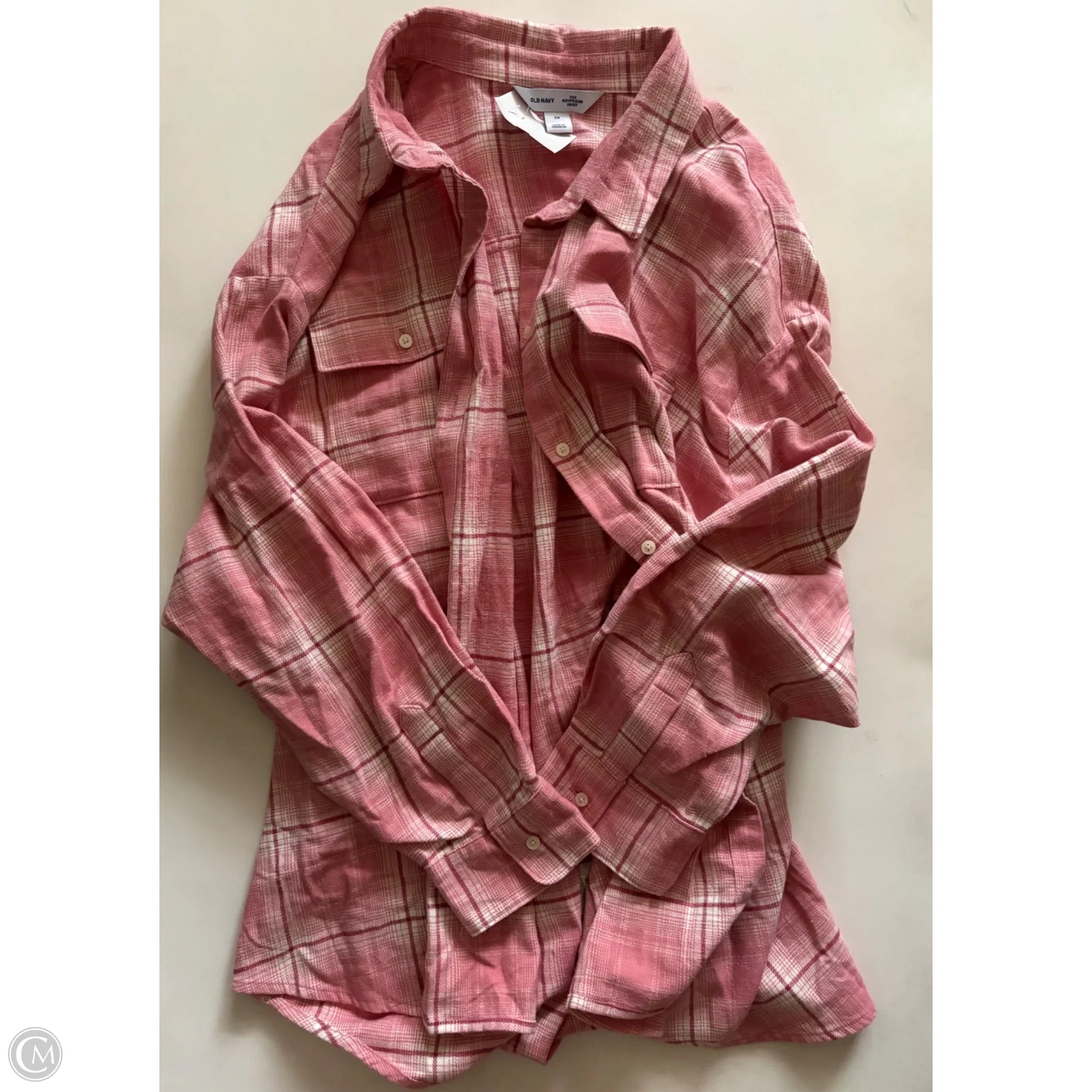 Top Long Sleeve By Old Navy In Plaid Pattern, Size: 2x - Image 1