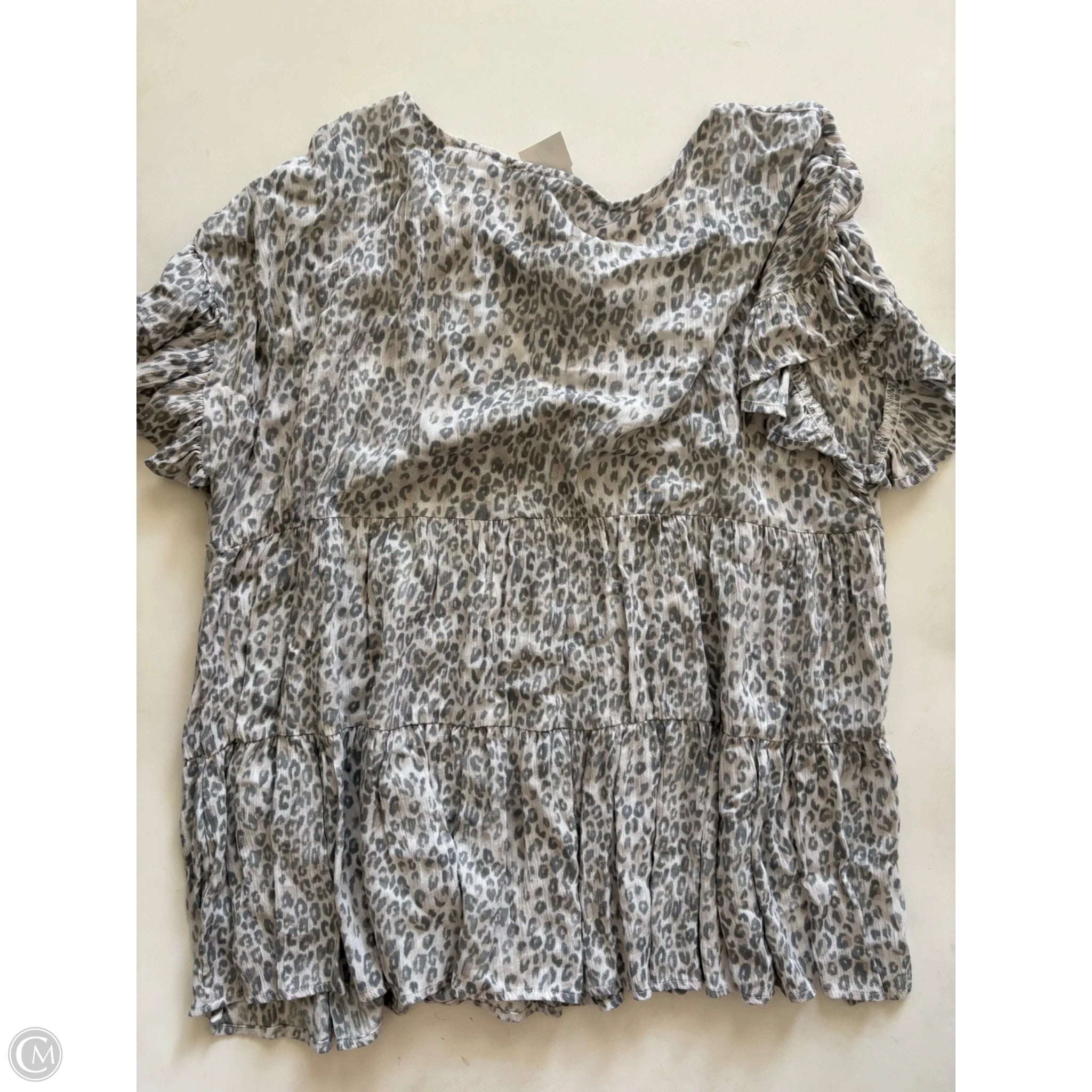 Top Short Sleeve By Final Touch In Animal Print, Size: Xl - Image 2