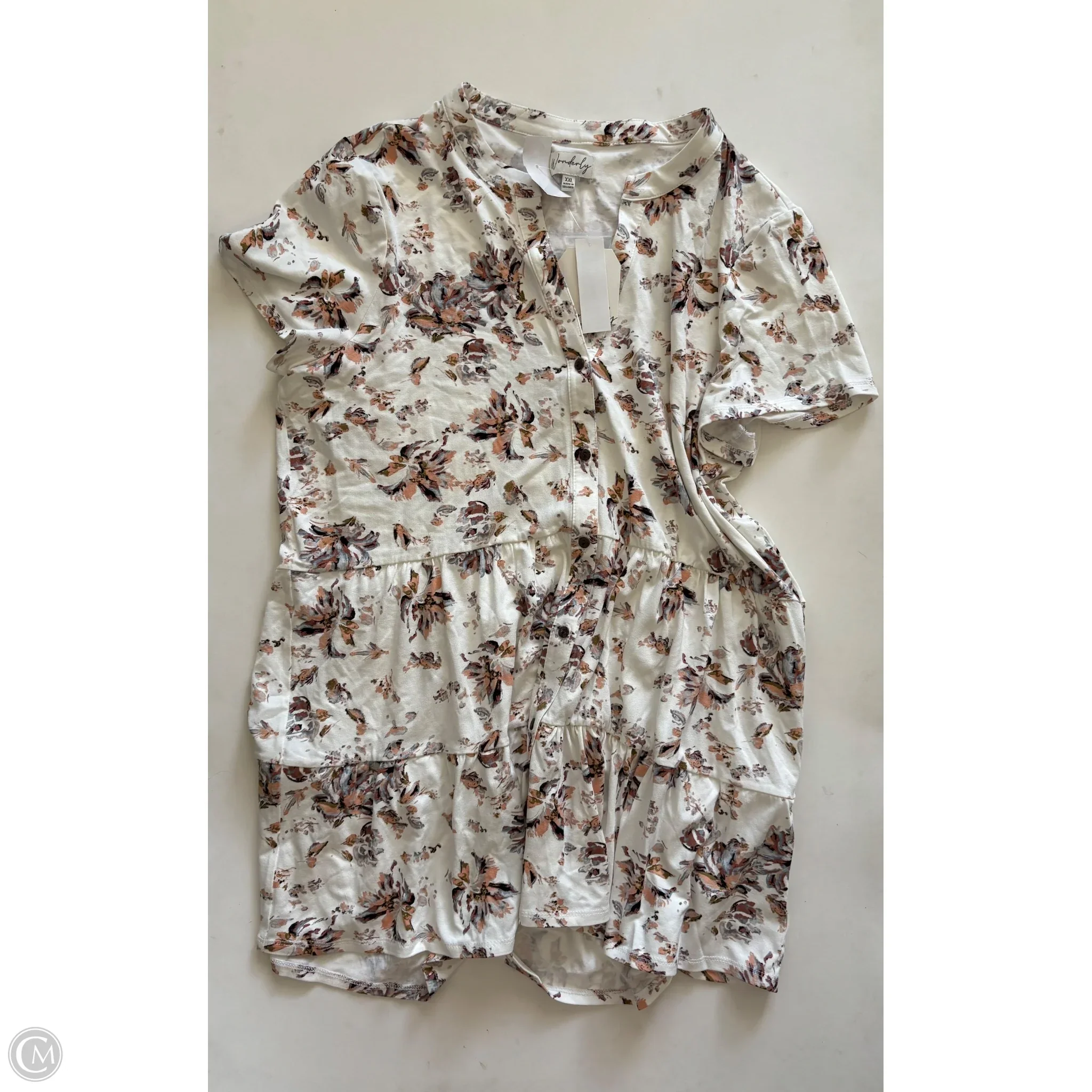 Top Short Sleeve By Wonderly In Floral Print, Size: 2x - Image 1