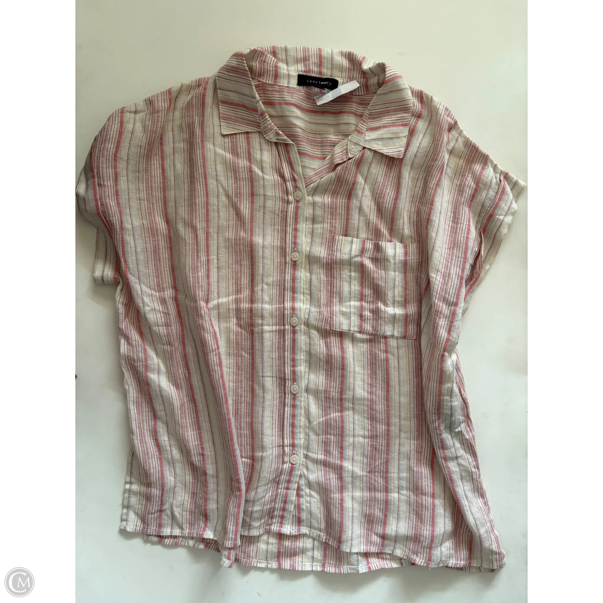 Top Short Sleeve By Sanctuary In Striped Pattern, Size: M - Image 1