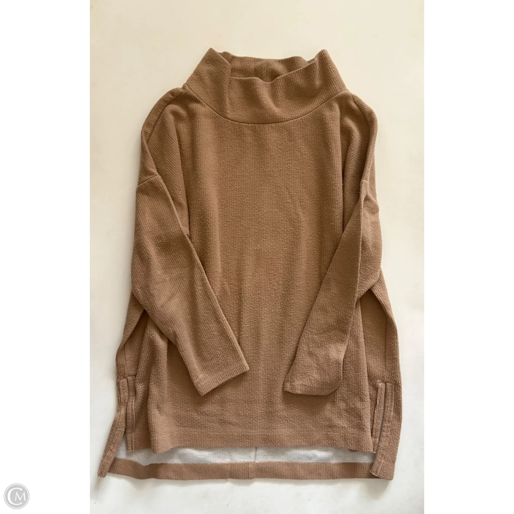 Top Long Sleeve By Anthropologie In Tan, Size: S - Image 1