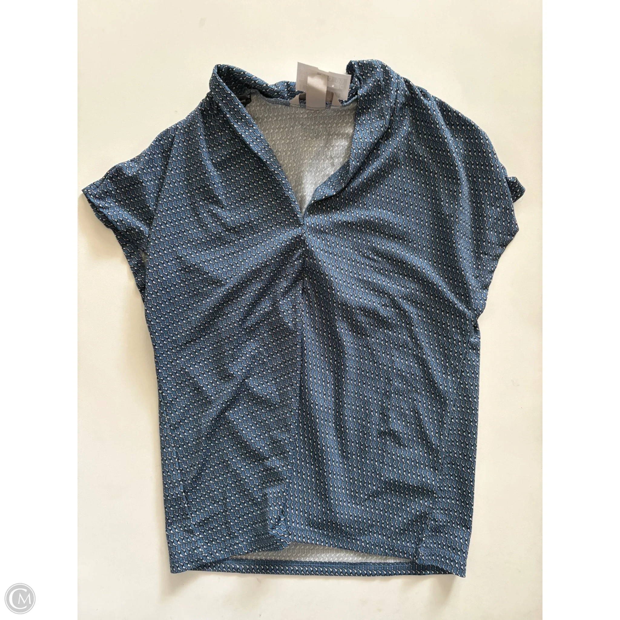 Blouse Short Sleeve By H&m In Blue, Size: S - Image 1