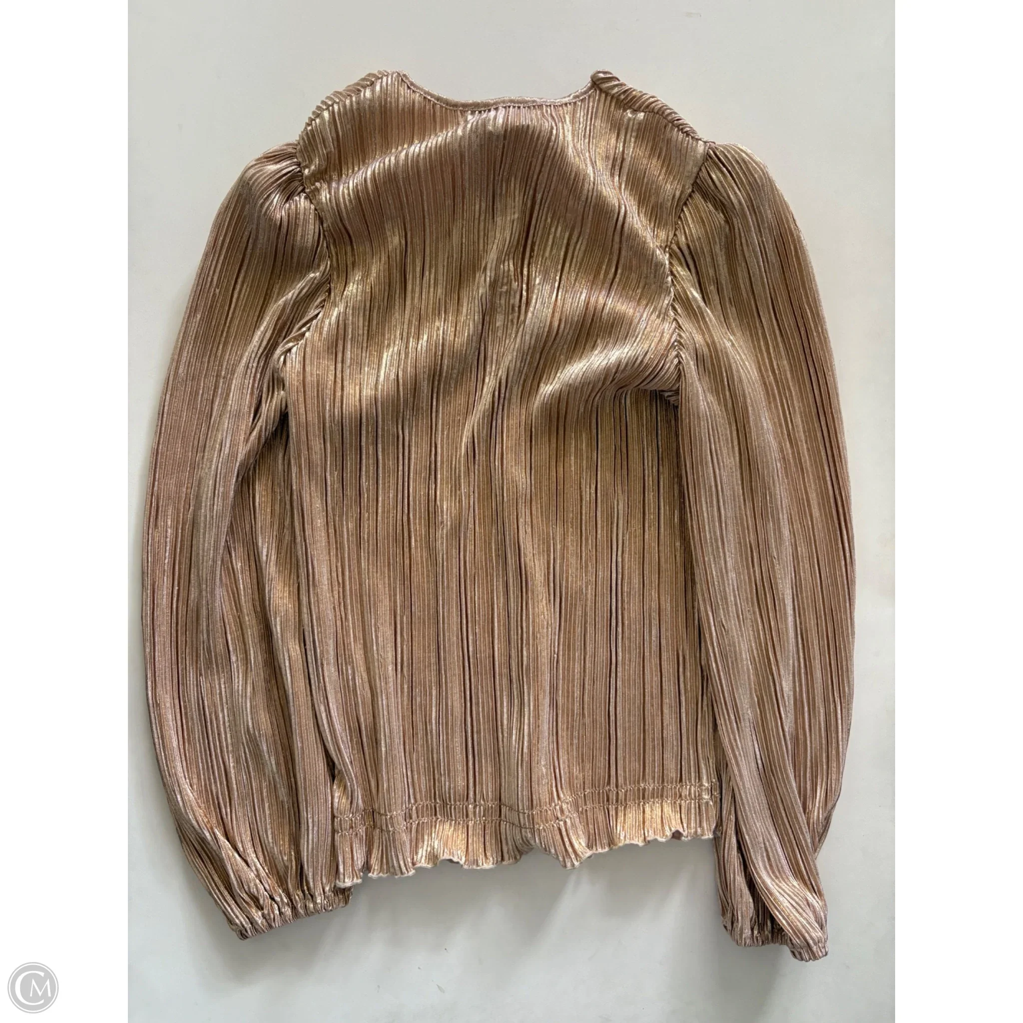 Blouse Long Sleeve By Chenault In Gold, Size: L - Image 2