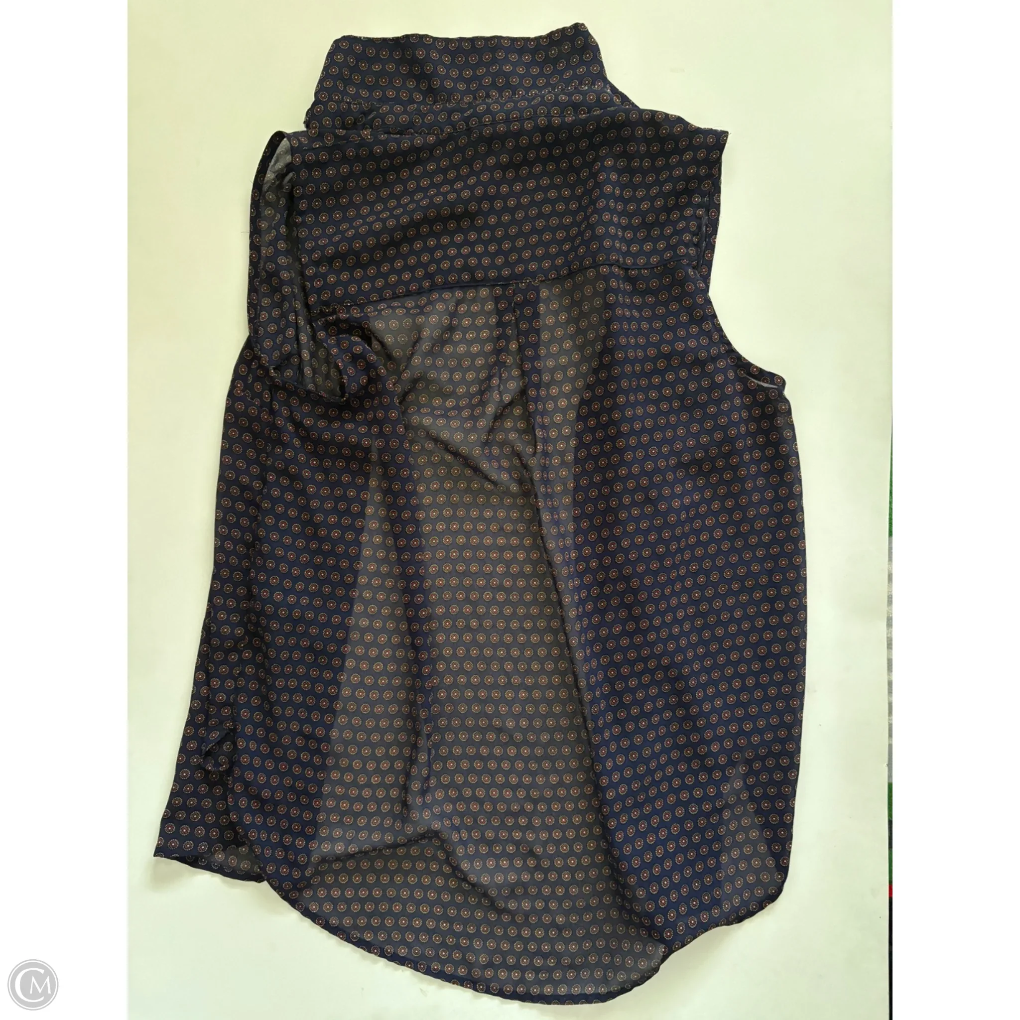 Blouse Sleeveless By H&m In Navy, Size: S - Image 2