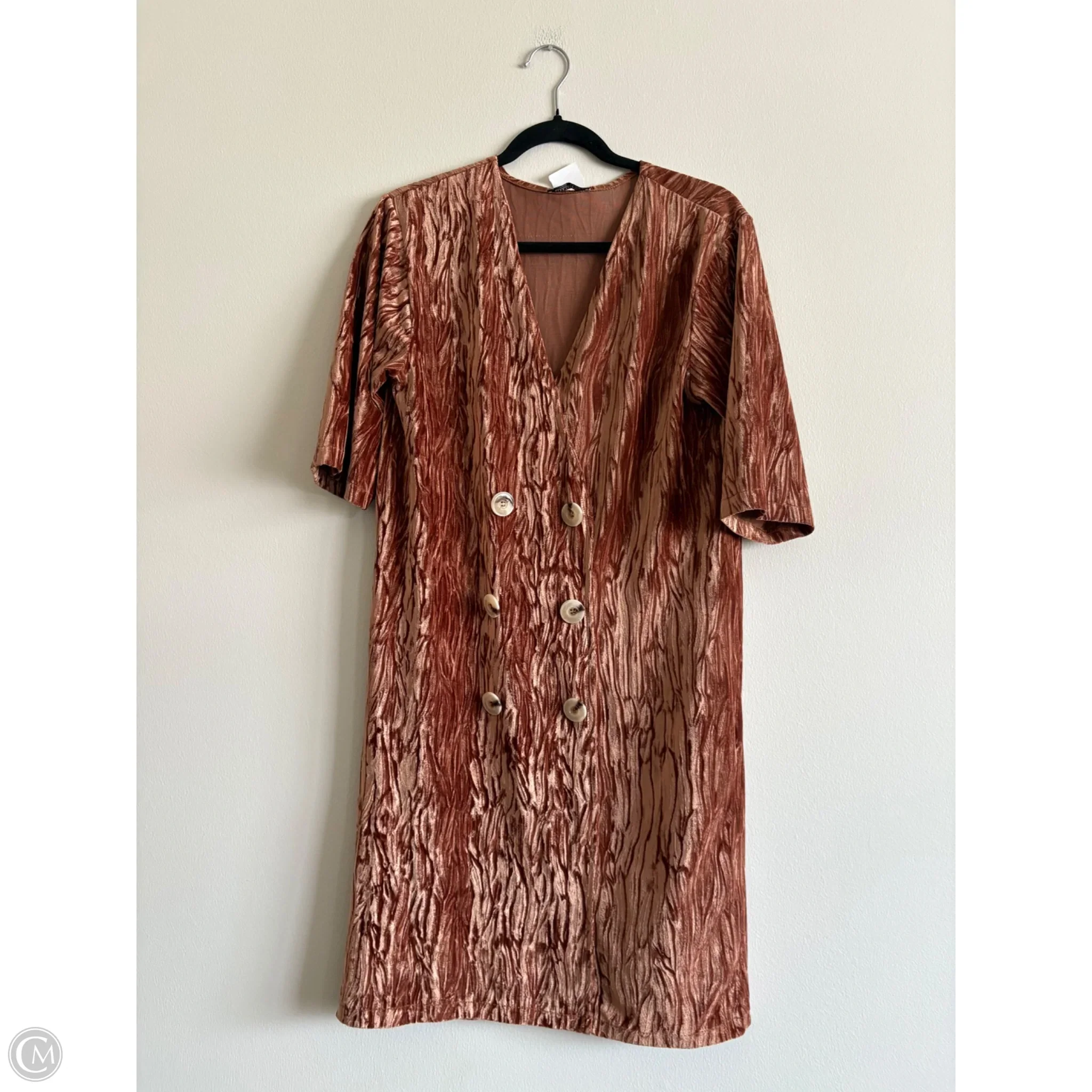 Dress Casual Midi By Zara In Brown, Size: M - Image 1