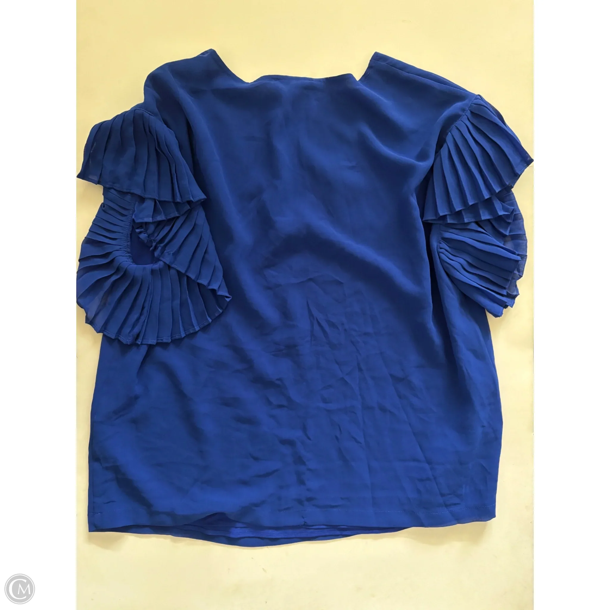 Blouse Short Sleeve By Dkny In Blue, Size: L - Image 2
