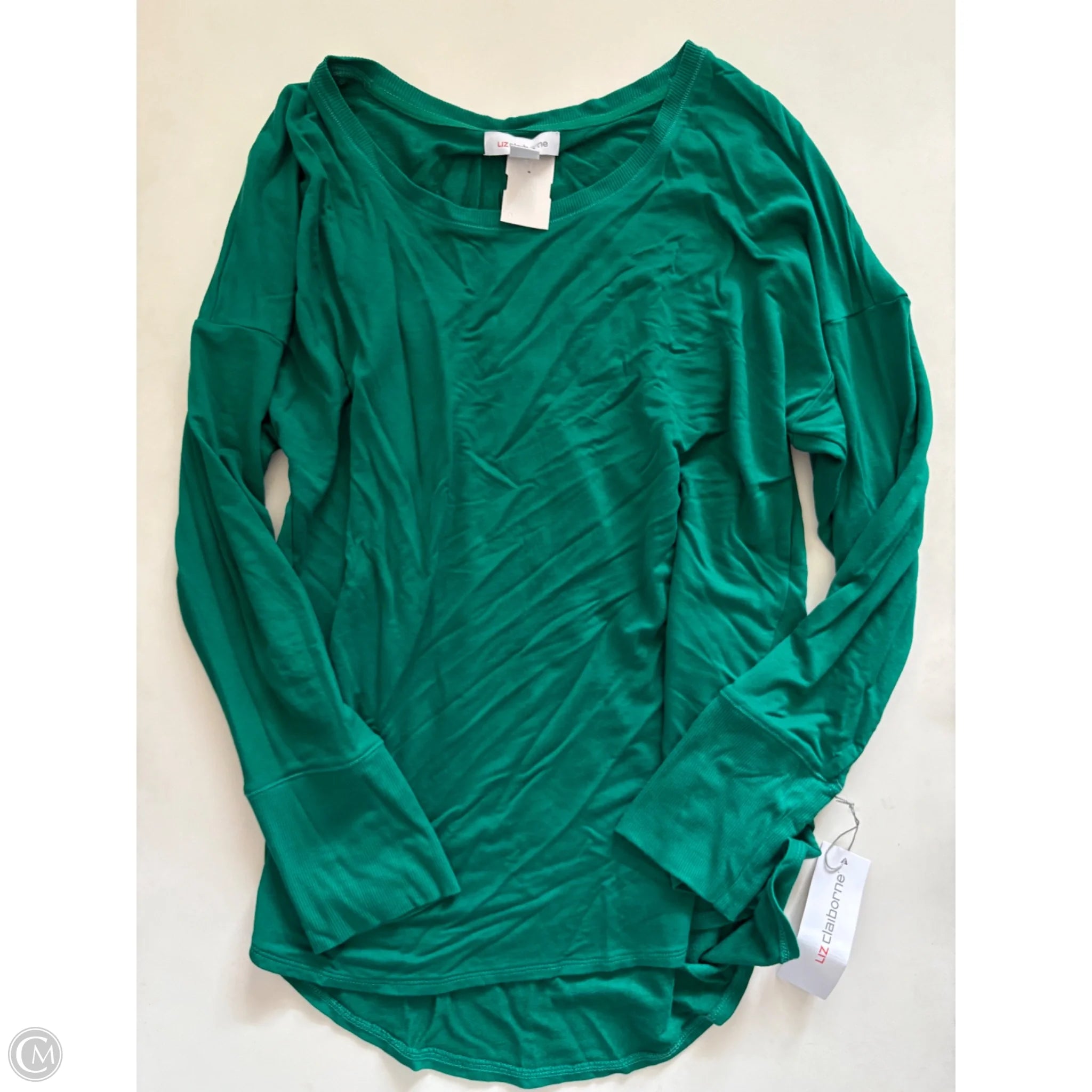 Top Long Sleeve By Liz Claiborne In Green, Size: Xl - Image 1