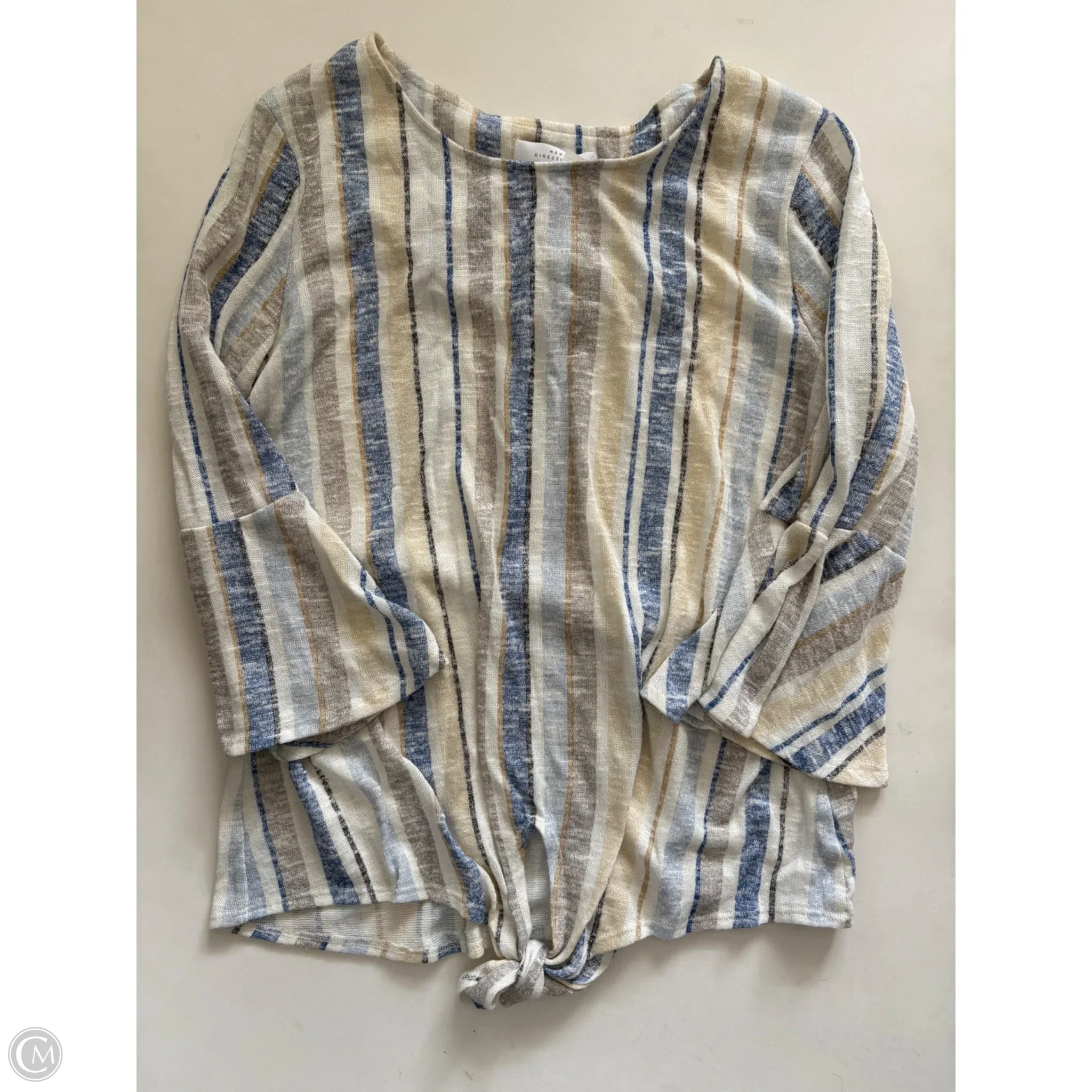 Top Long Sleeve By New Directions In Striped Pattern, Size: L - Image 1