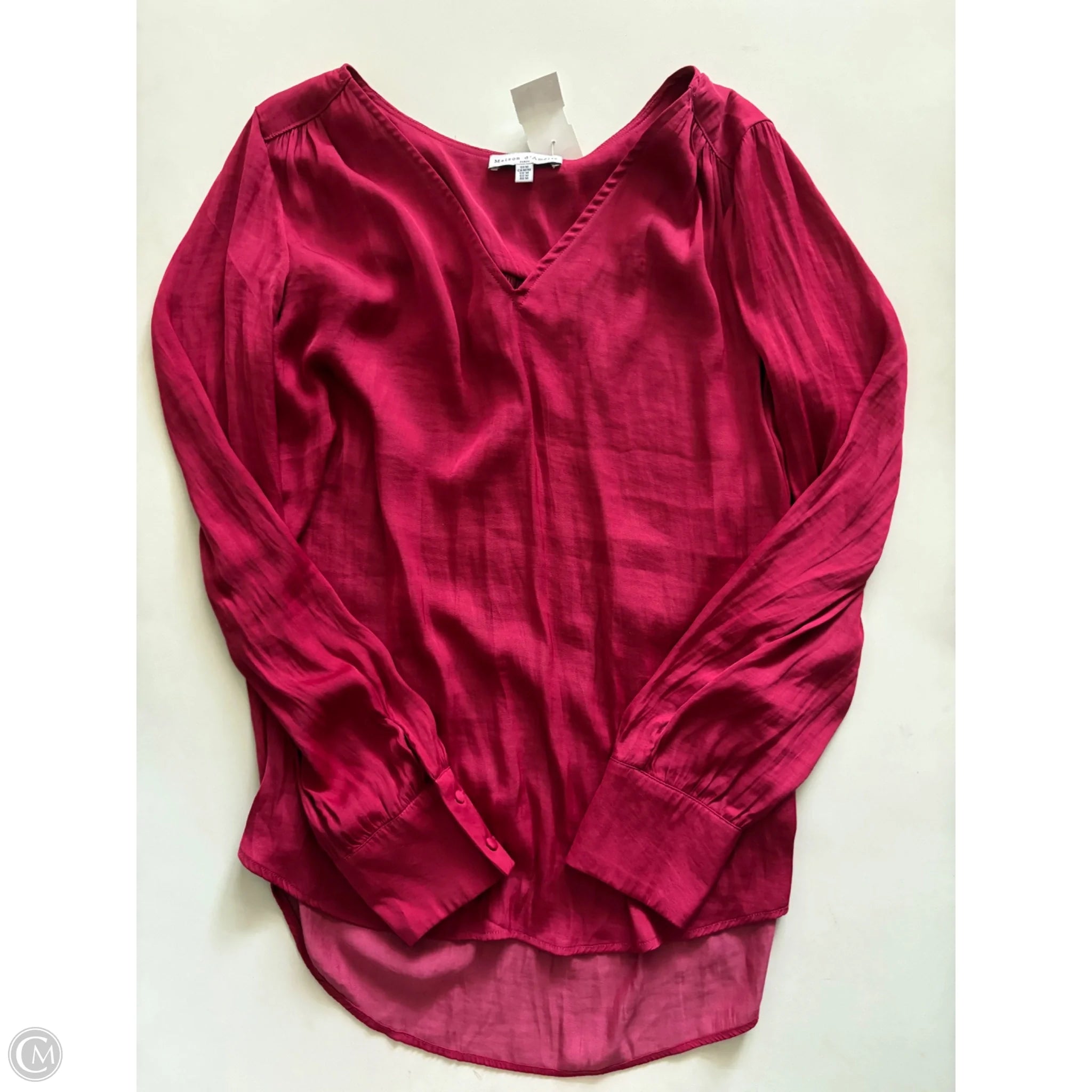 Blouse Long Sleeve By Maison Damelie In Red, Size: M - Image 1