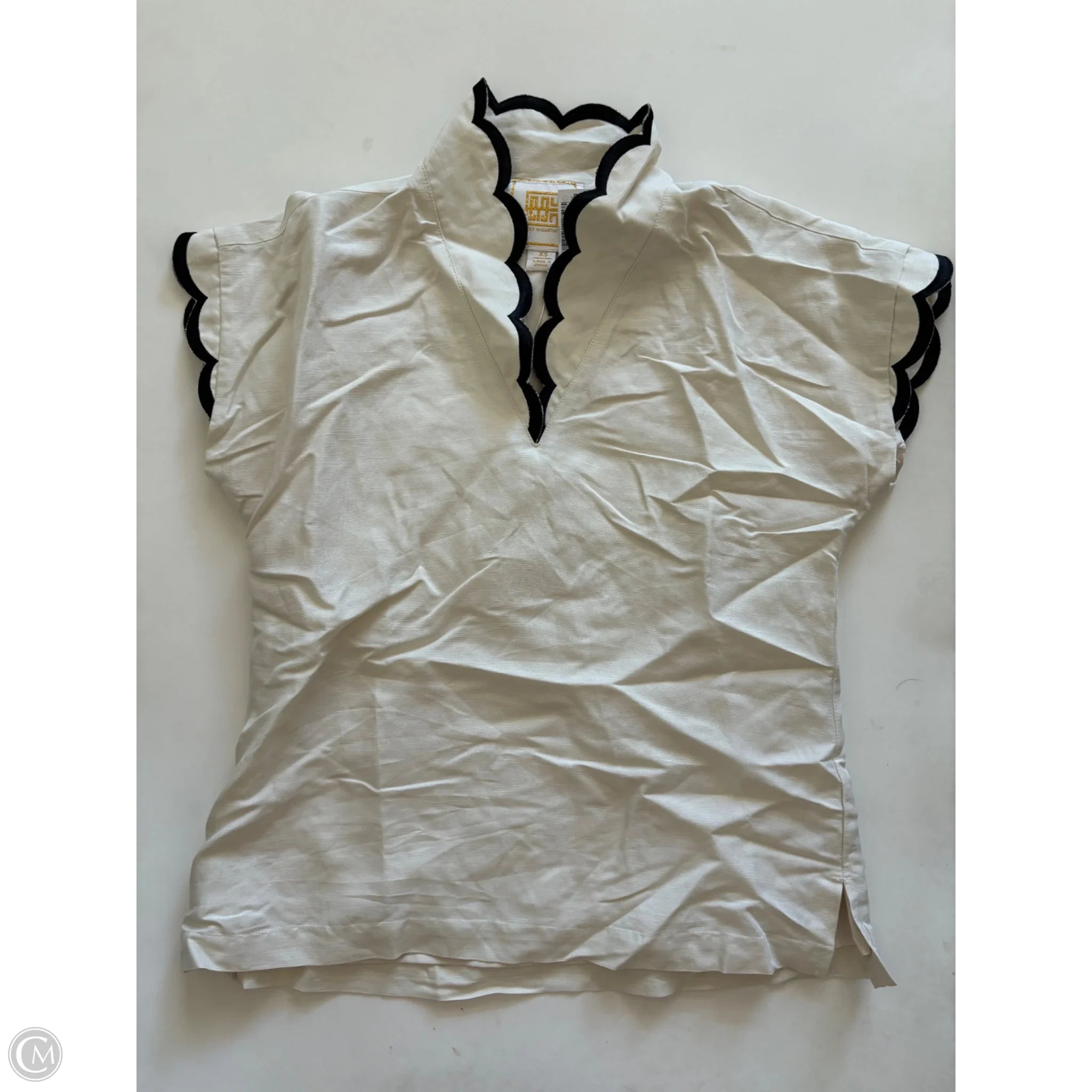 Top Short Sleeve By Emily Mccarthy In Cream, Size: Xs - Image 1