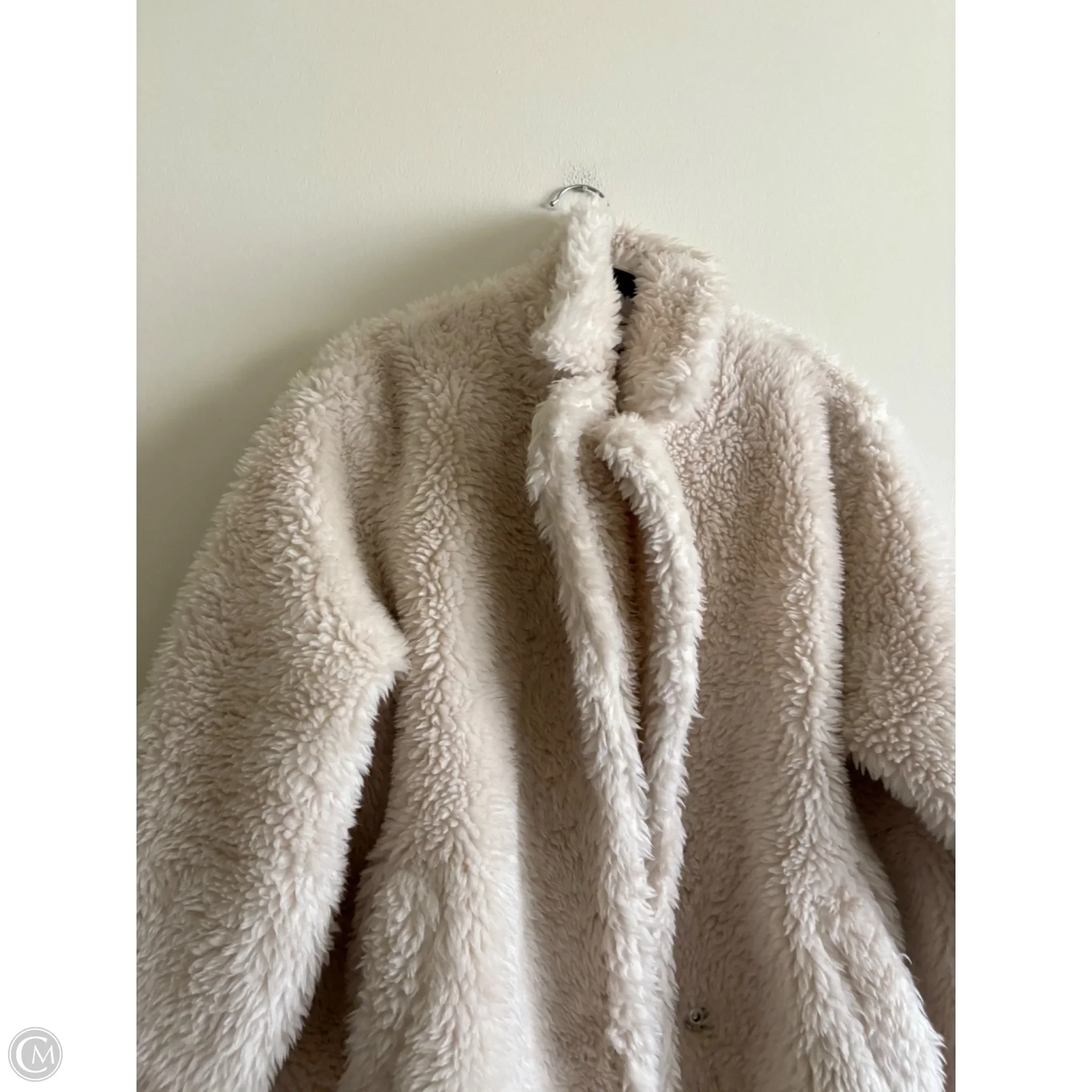 Coat Faux Fur & Sherpa By Clothes Mentor In Cream, Size: L - Image 3