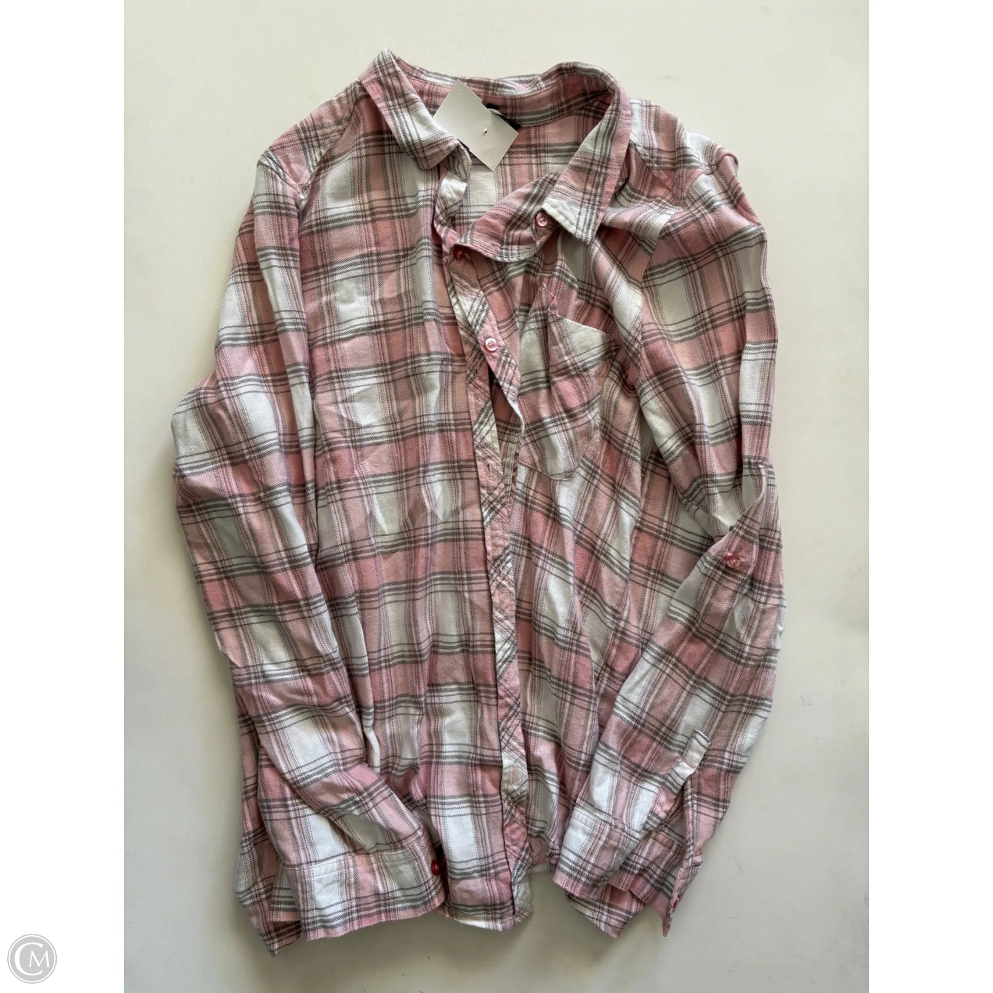 Top Long Sleeve By Staccato In Plaid Pattern, Size: L - Image 1