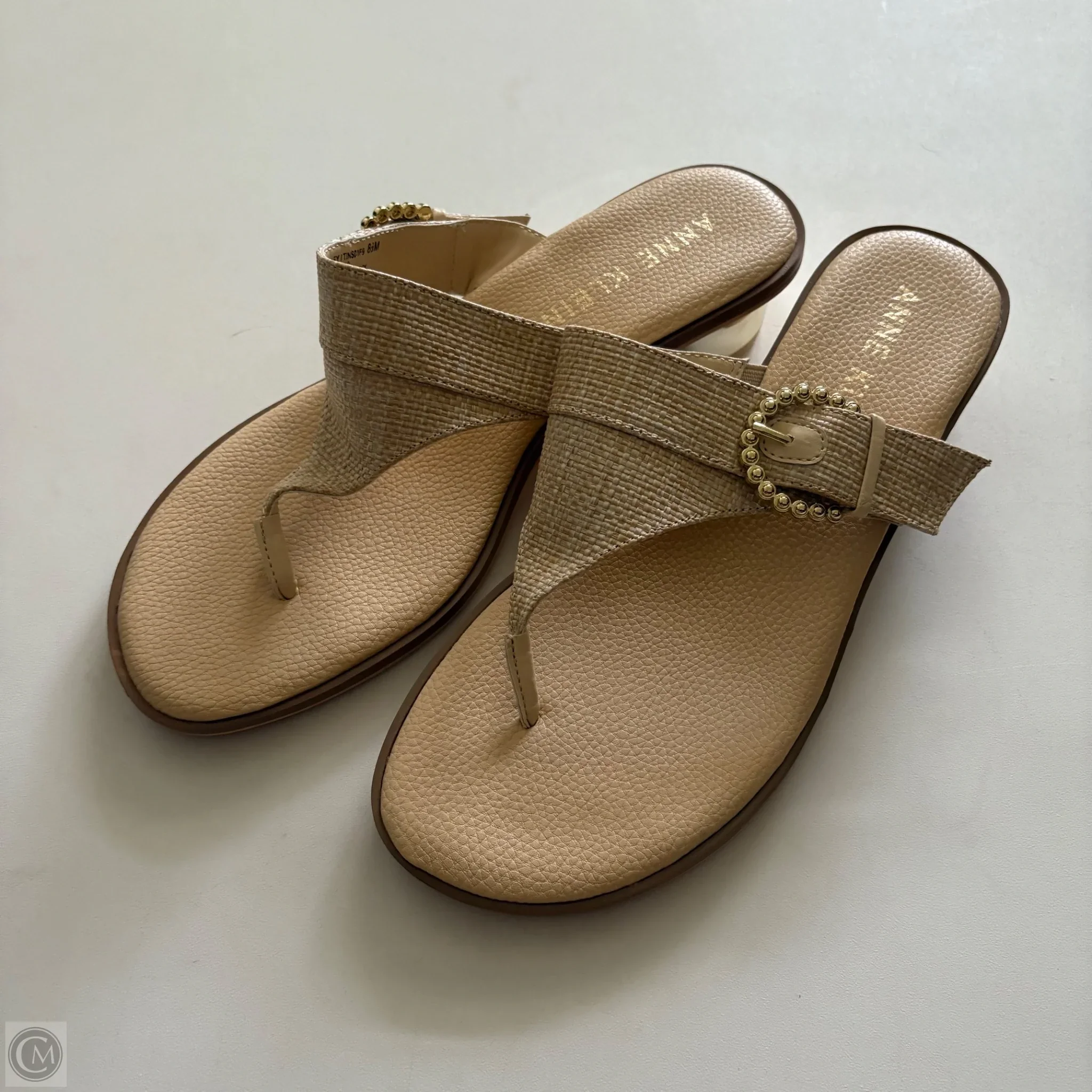 Sandals Heels Block By Anne Klein In Tan, Size: 8.5 - Image 1