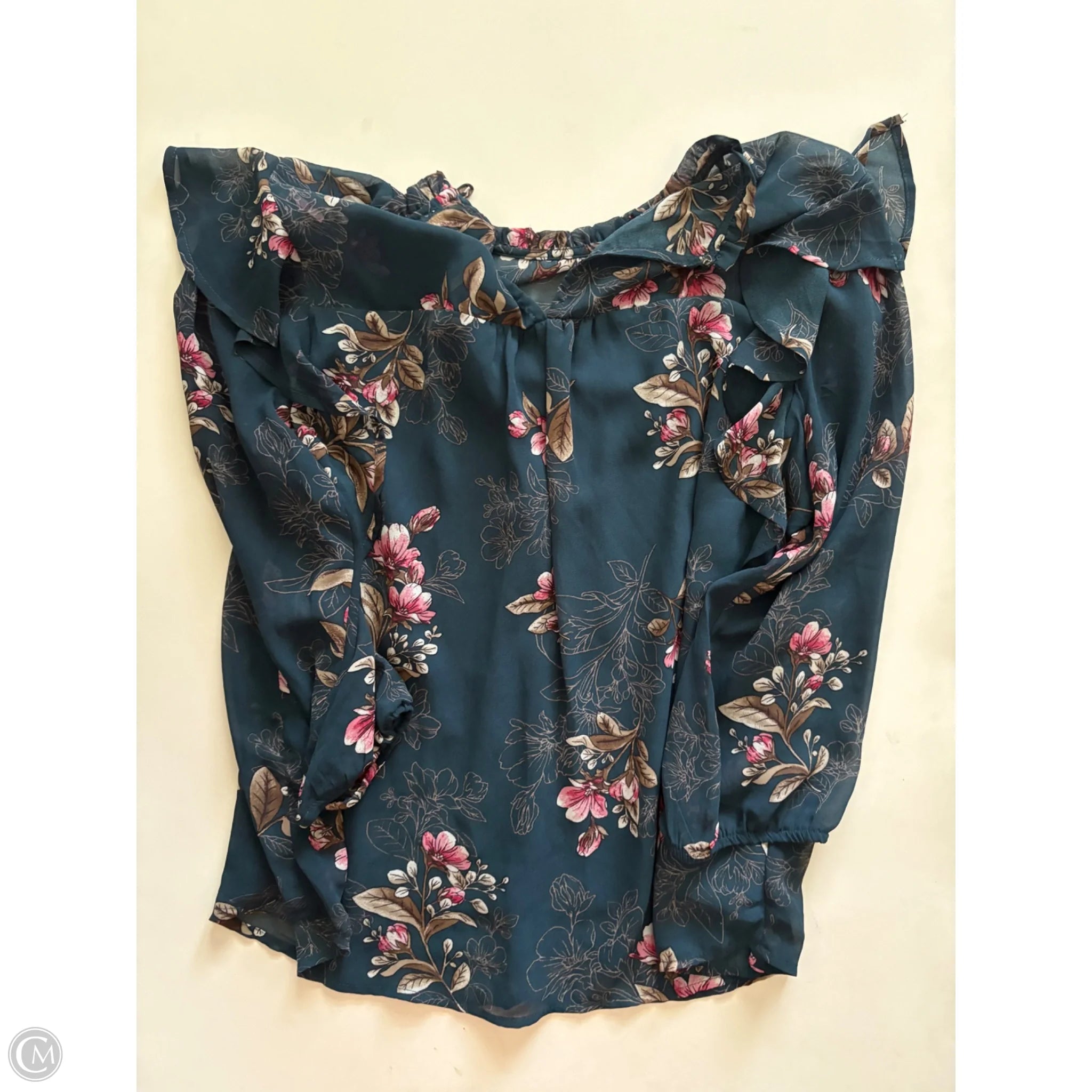 Blouse Long Sleeve By Monteau In Floral Print, Size: L - Image 2