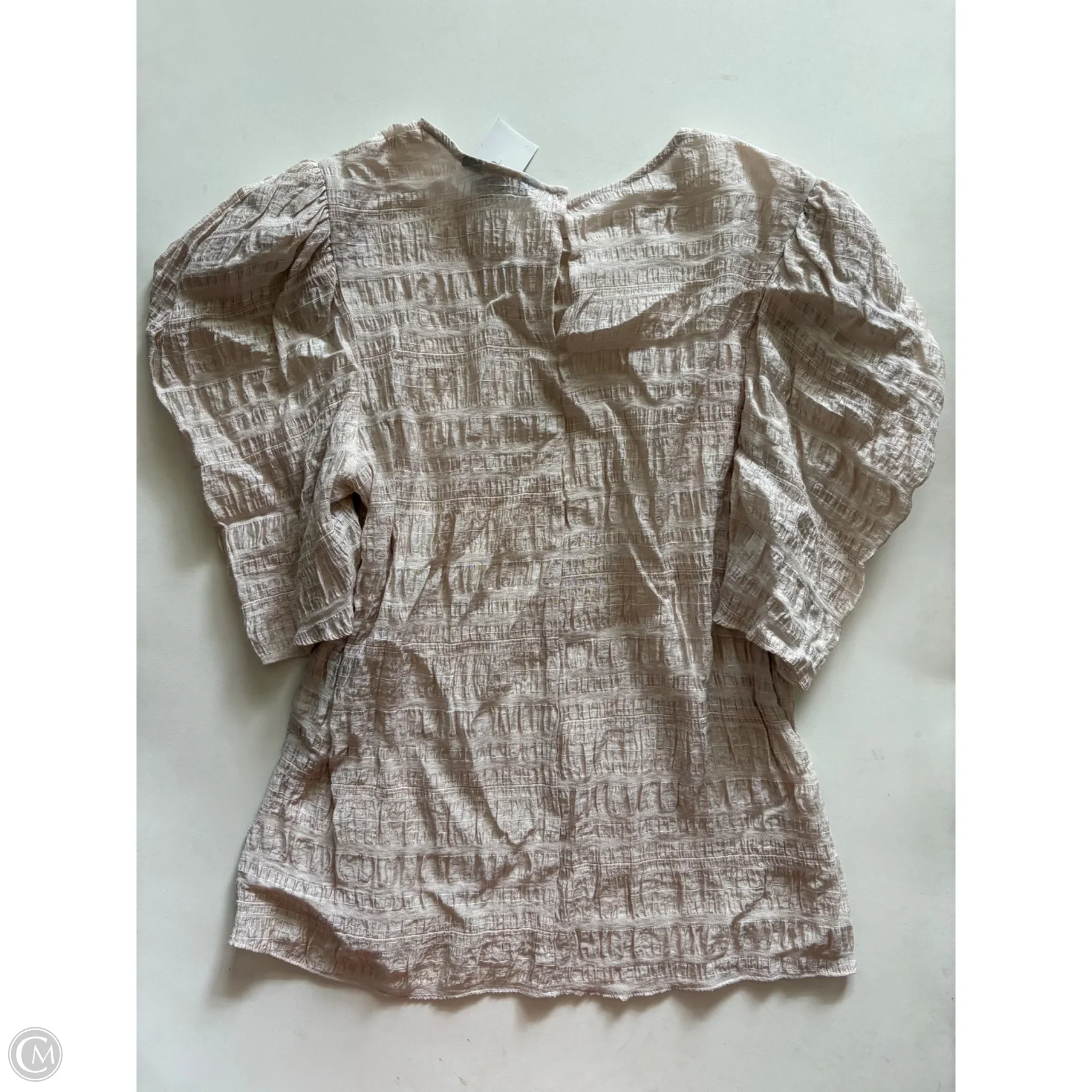 Blouse Short Sleeve By Express In Cream, Size: L - Image 2