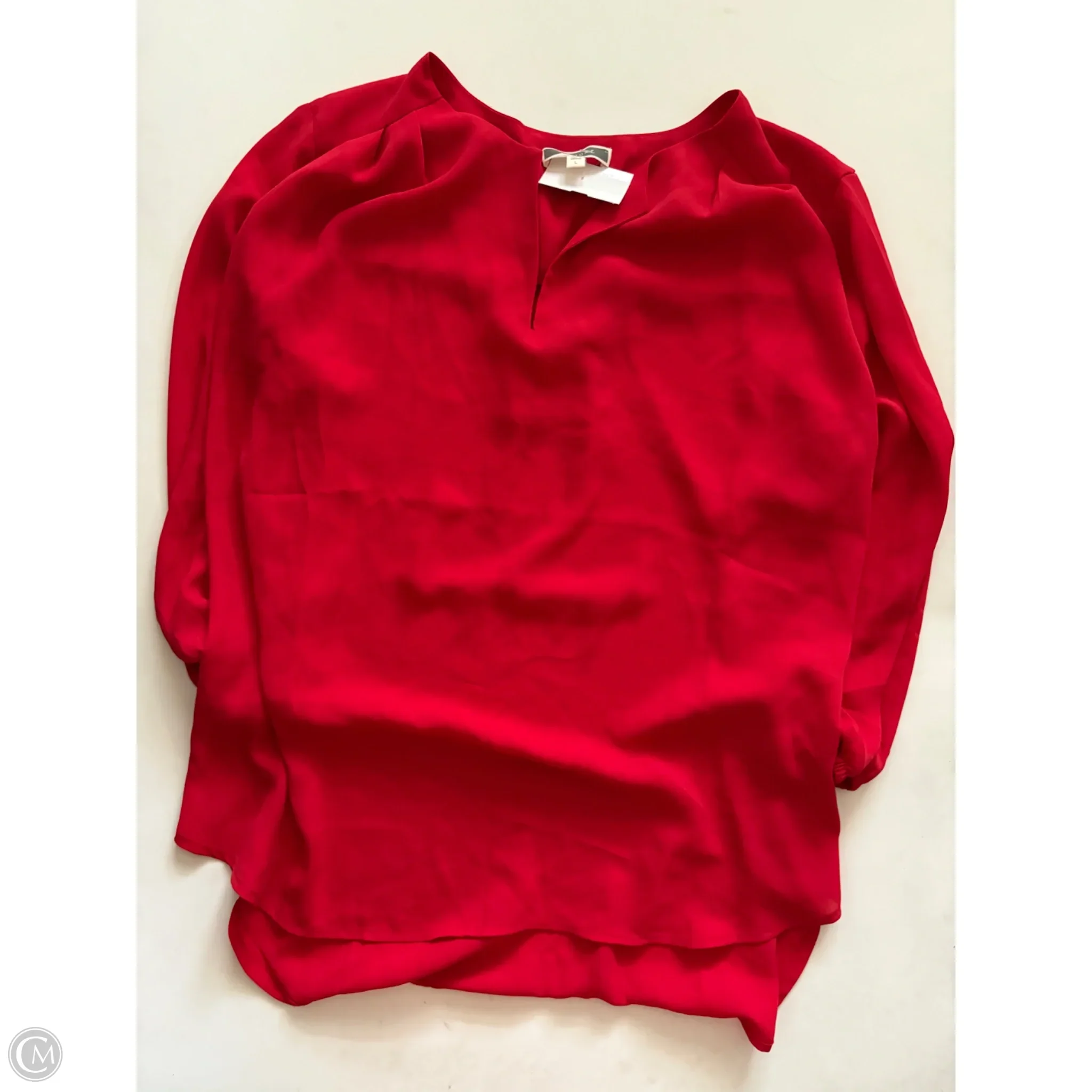 Blouse Long Sleeve By Pleione In Red, Size: L - Image 1