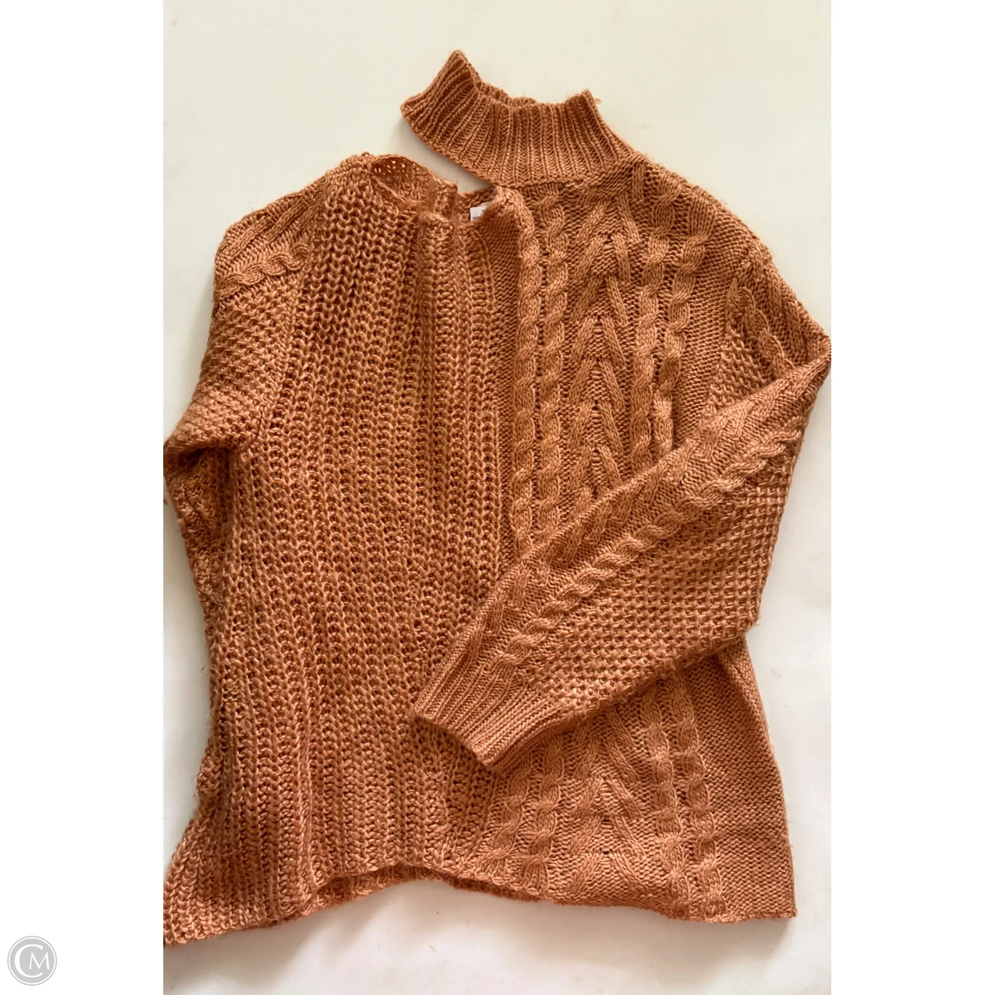 Sweater By Peach Love Cream California In Brown, Size: M - Image 1