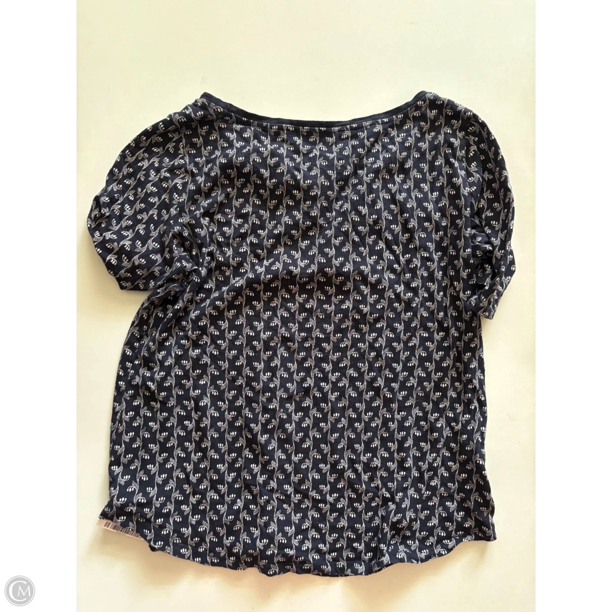 Top Short Sleeve By Loft In Navy, Size: M - Image 2