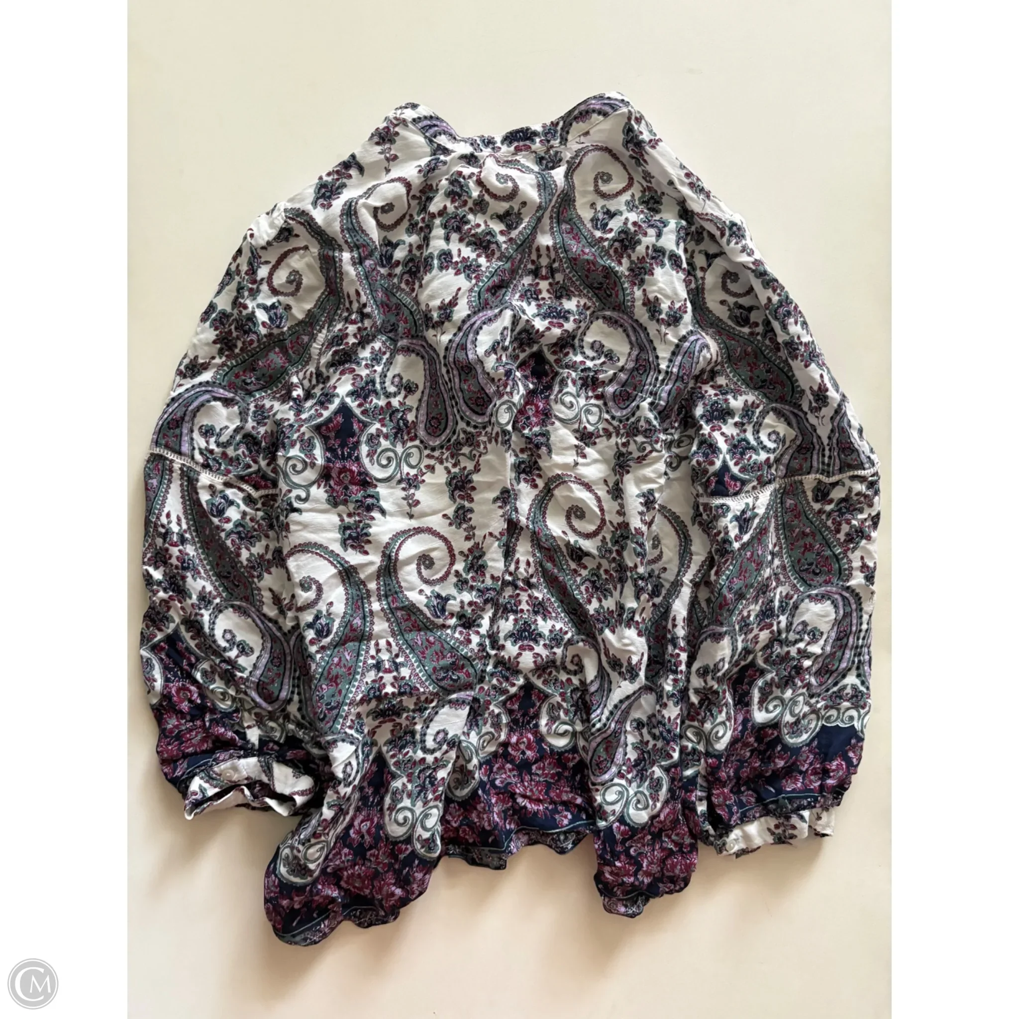 Blouse Long Sleeve By Lucky Brand In Paisley Print, Size: L - Image 2