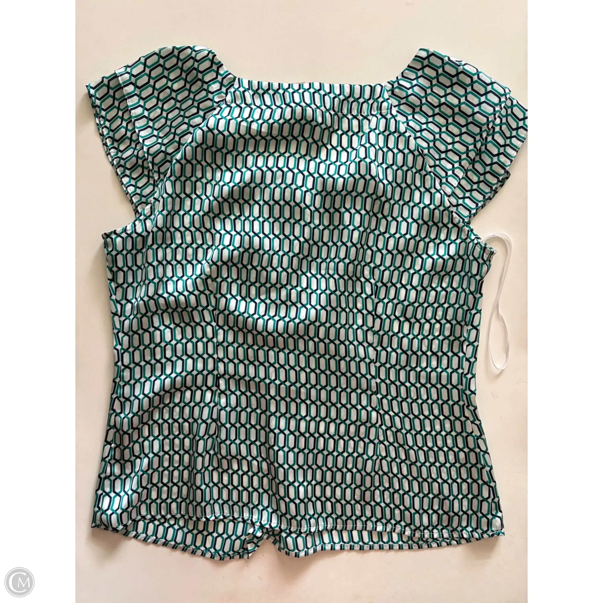 Blouse Sleeveless By Dressbarn In Blue & Green, Size: L - Image 2