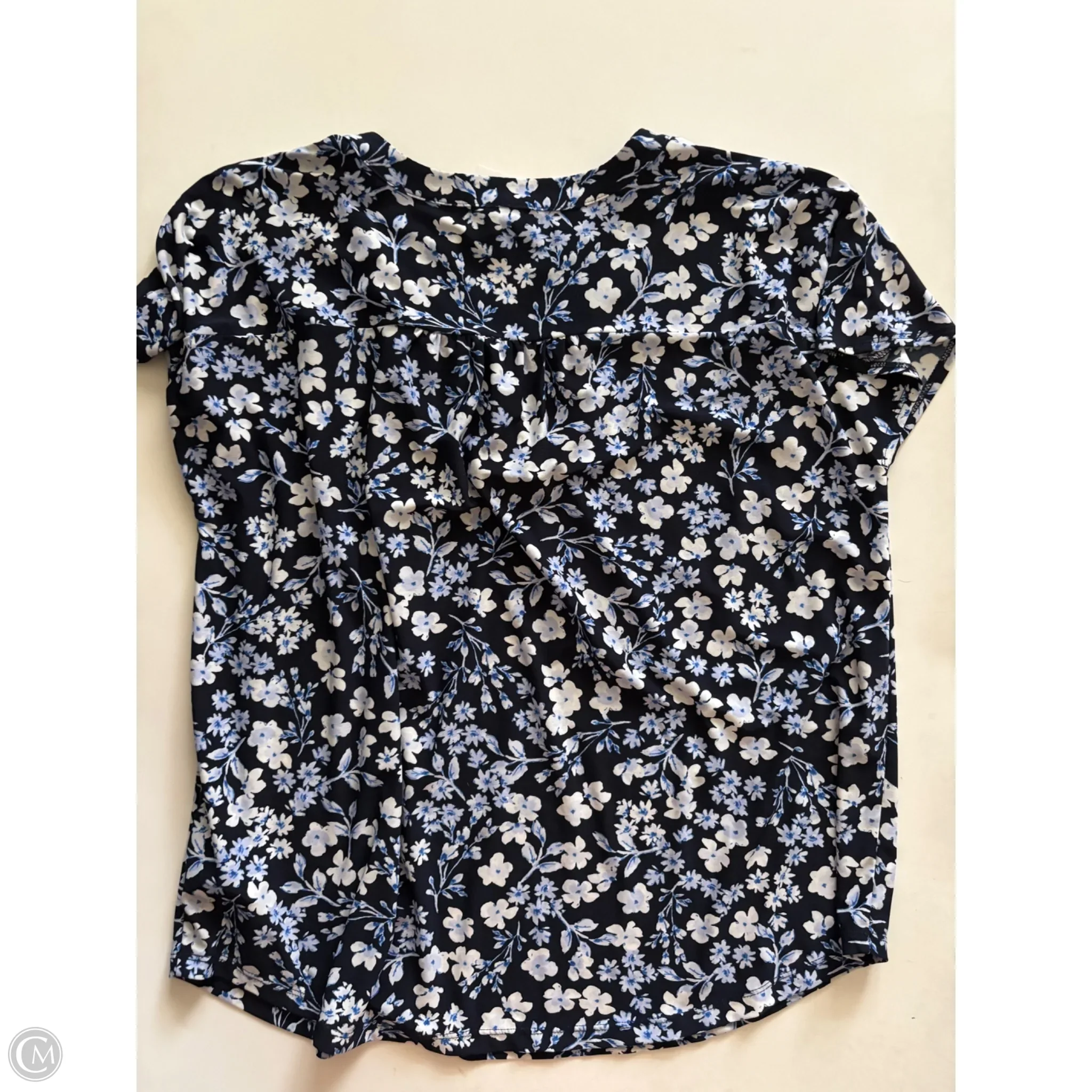 Blouse Short Sleeve By Jones New York In Blue, Size: L - Image 2