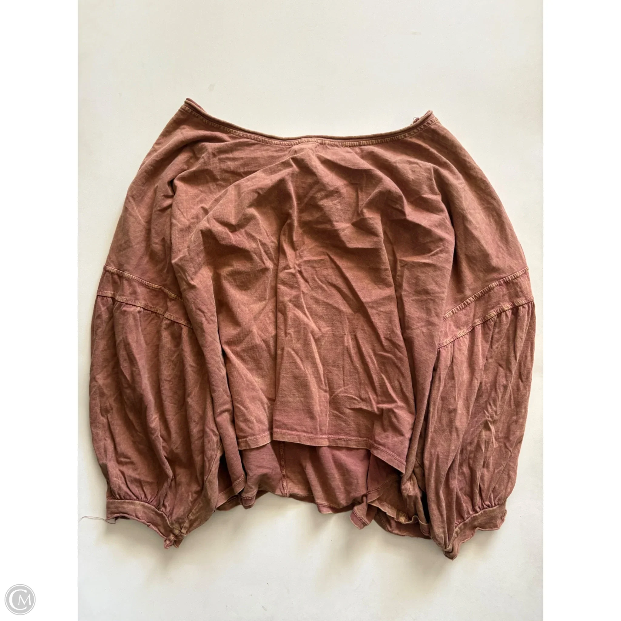 Top Long Sleeve By Lela sky In Brown, Size: M - Image 1