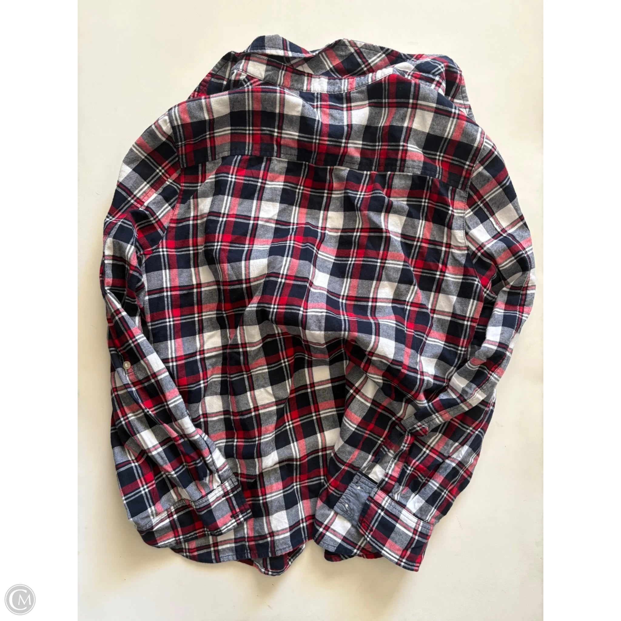 Top Long Sleeve By Tommy Hilfiger In Plaid Pattern, Size: L - Image 2