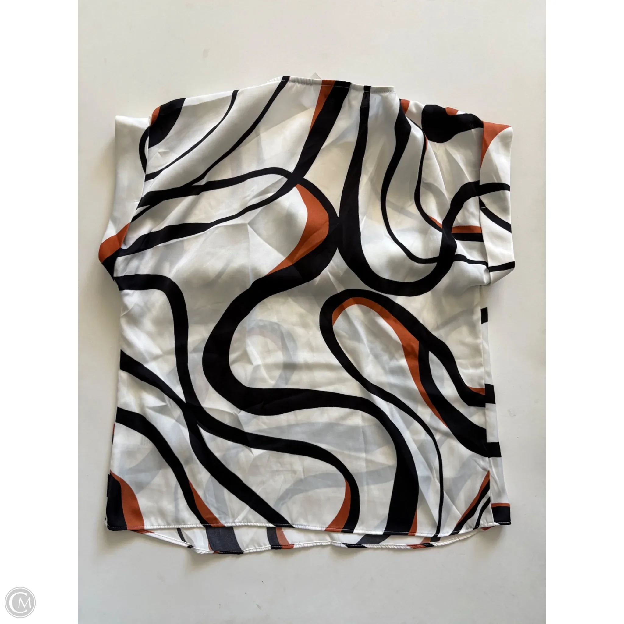 Blouse Short Sleeve By Nine West Apparel In Black & Brown, Size: Xs - Image 2