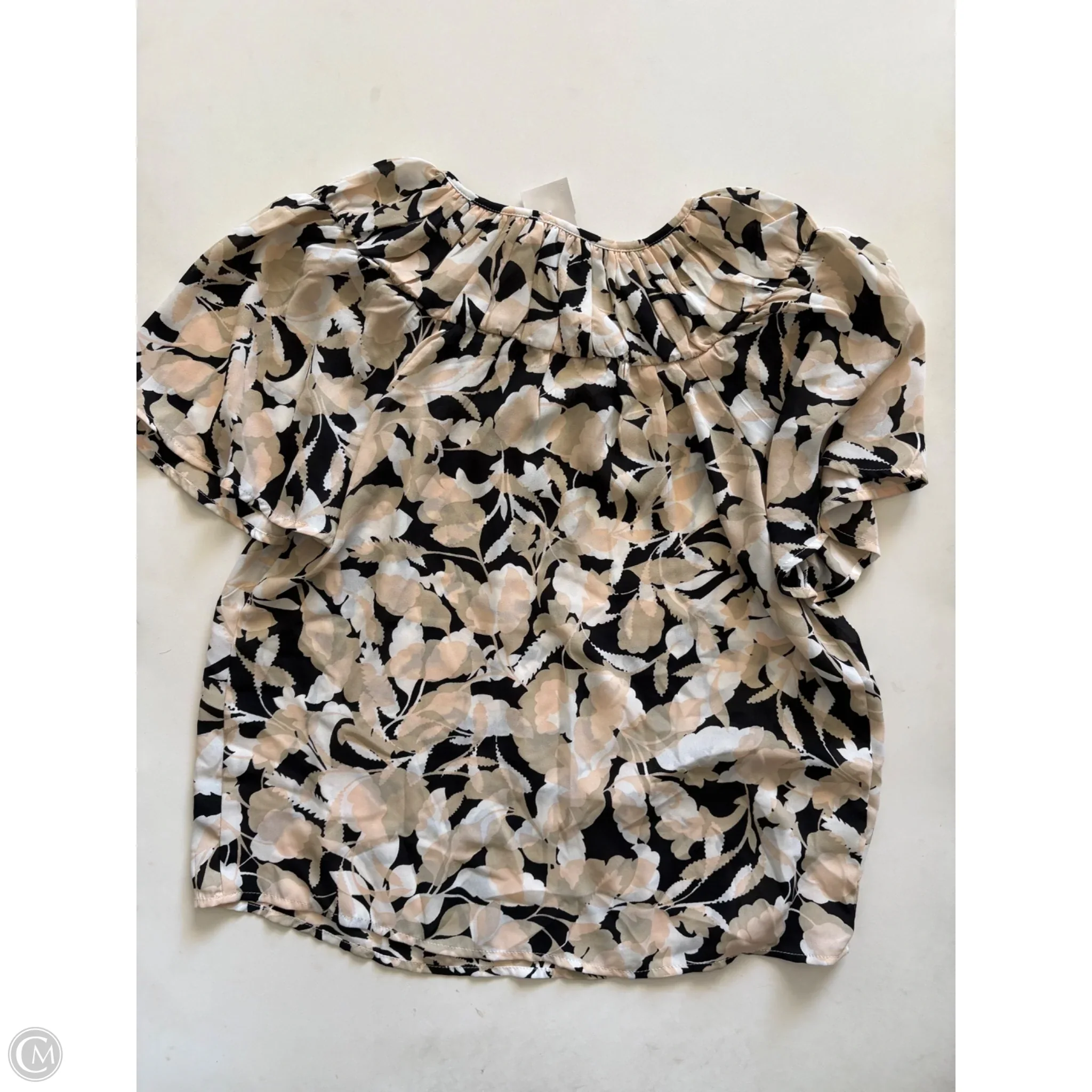Blouse Short Sleeve By Loft In Black & Brown, Size: Xs - Image 2