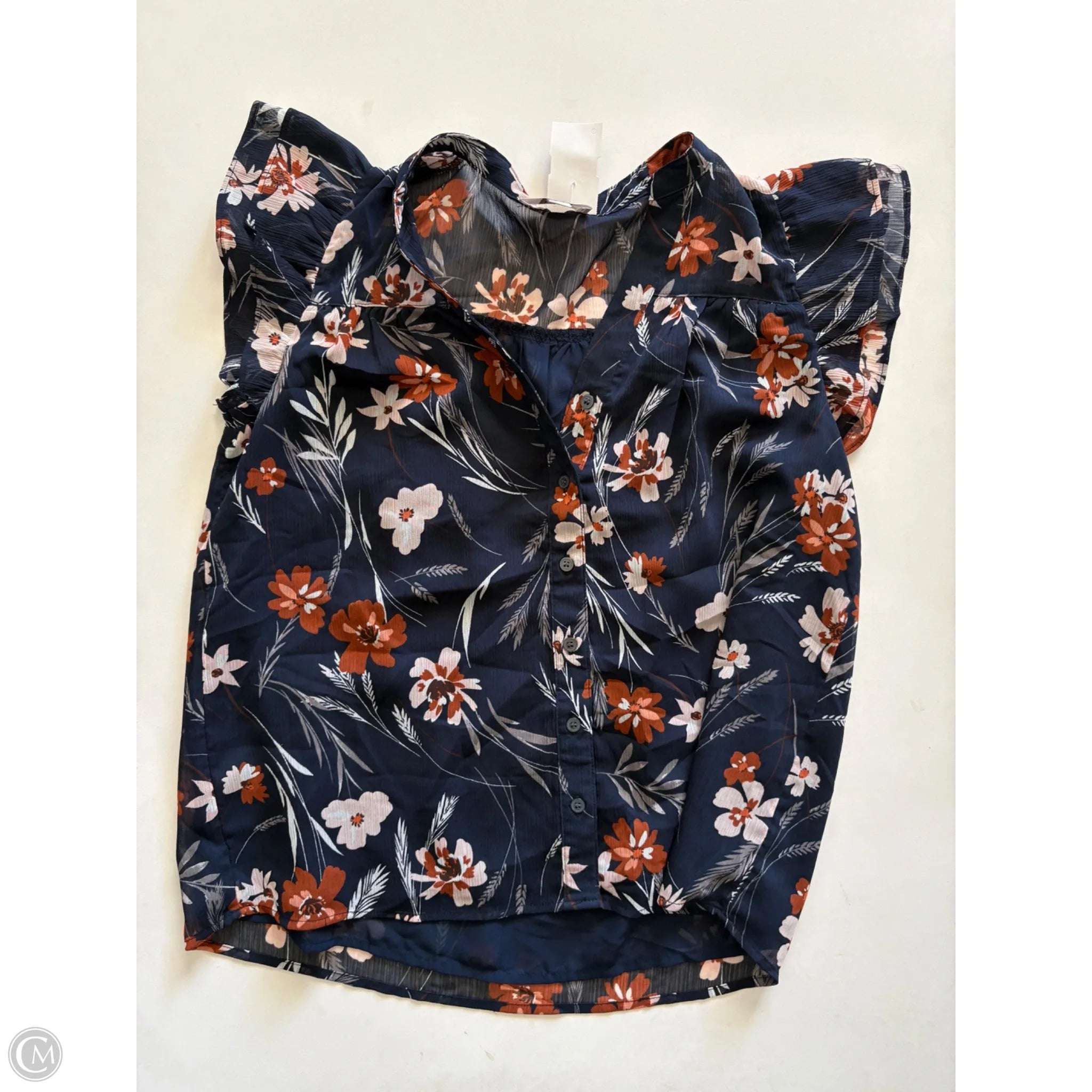 Blouse Sleeveless By Loft In Navy, Size: Xs - Image 1