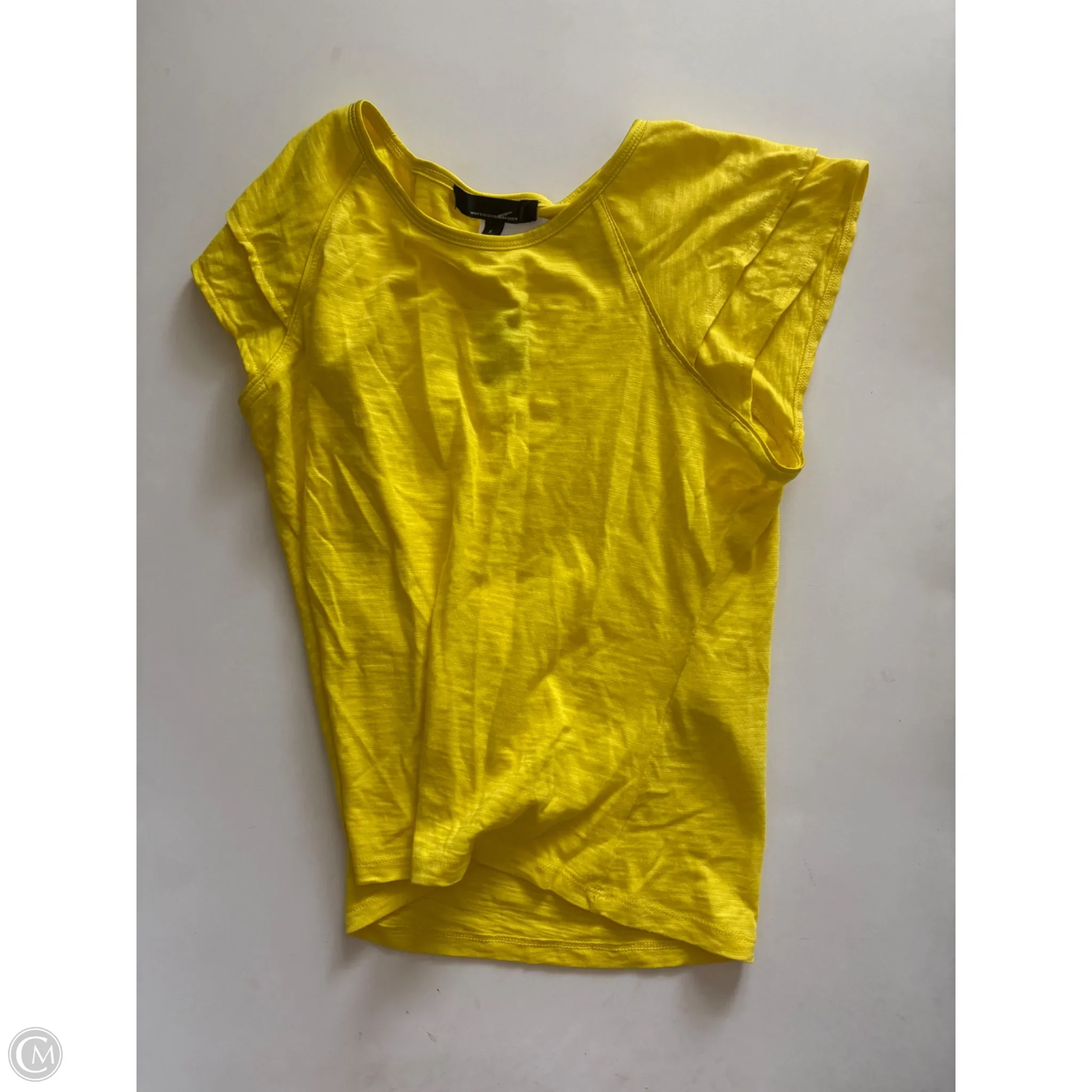 Top Short Sleeve By White House Black Market In Yellow, Size: S - Image 1