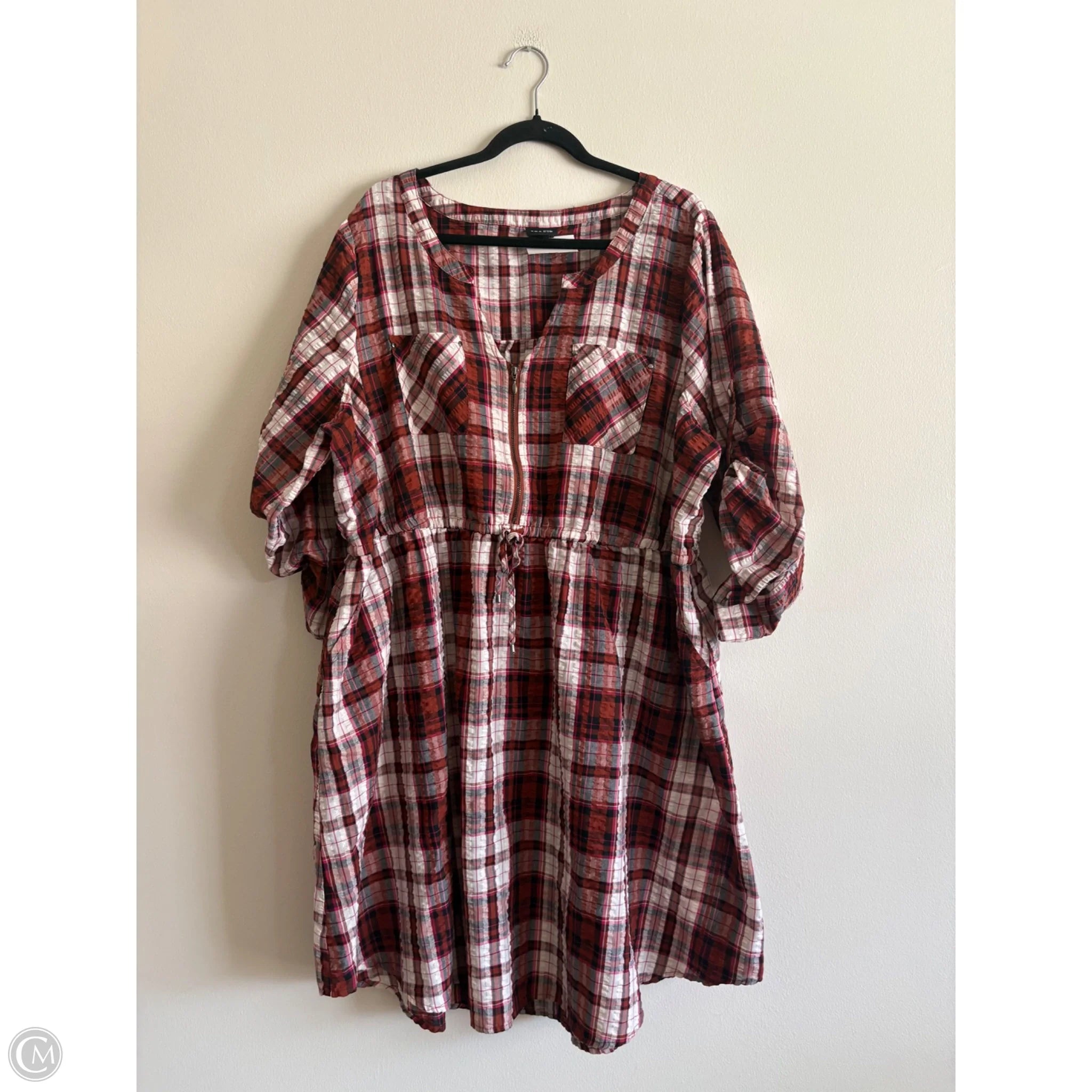 Dress Casual Midi By Torrid In Plaid Pattern, Size: 3x - Image 1